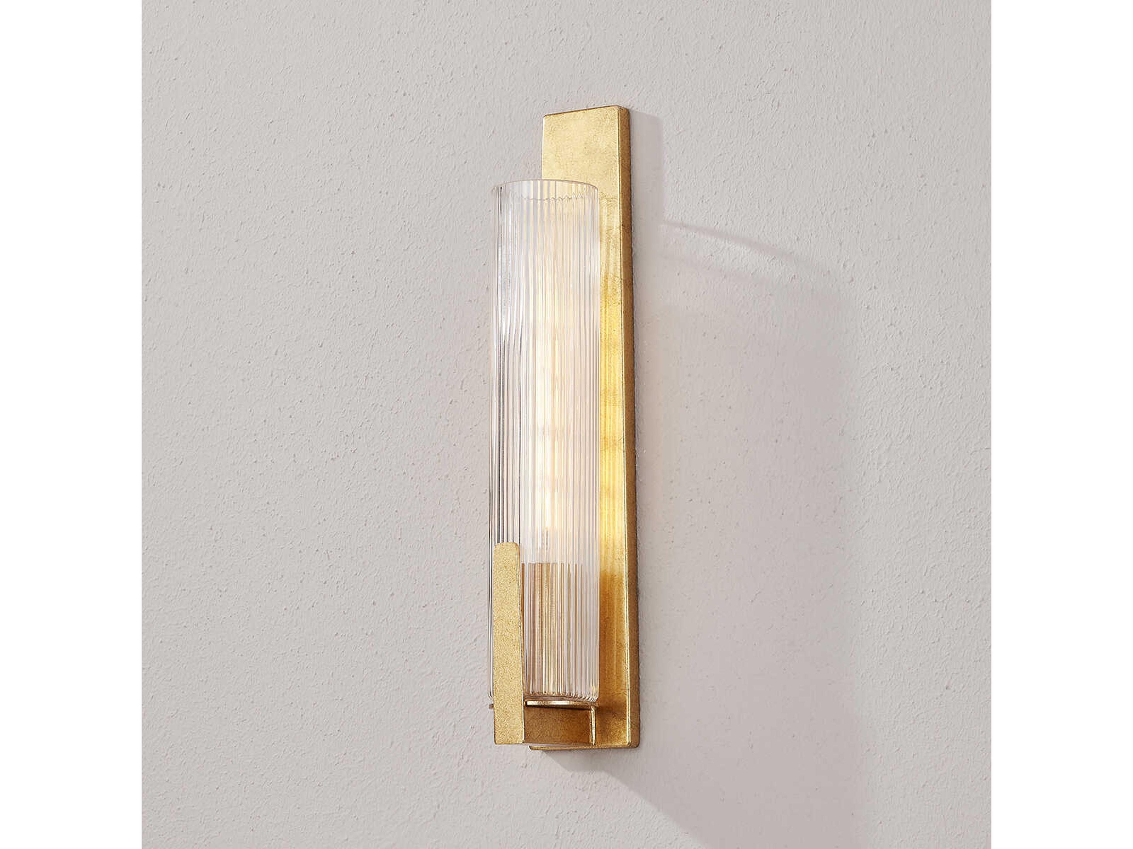 Troy Lighting Malakai 1-Light Vintage Gold Leaf Glass Wall Sconce