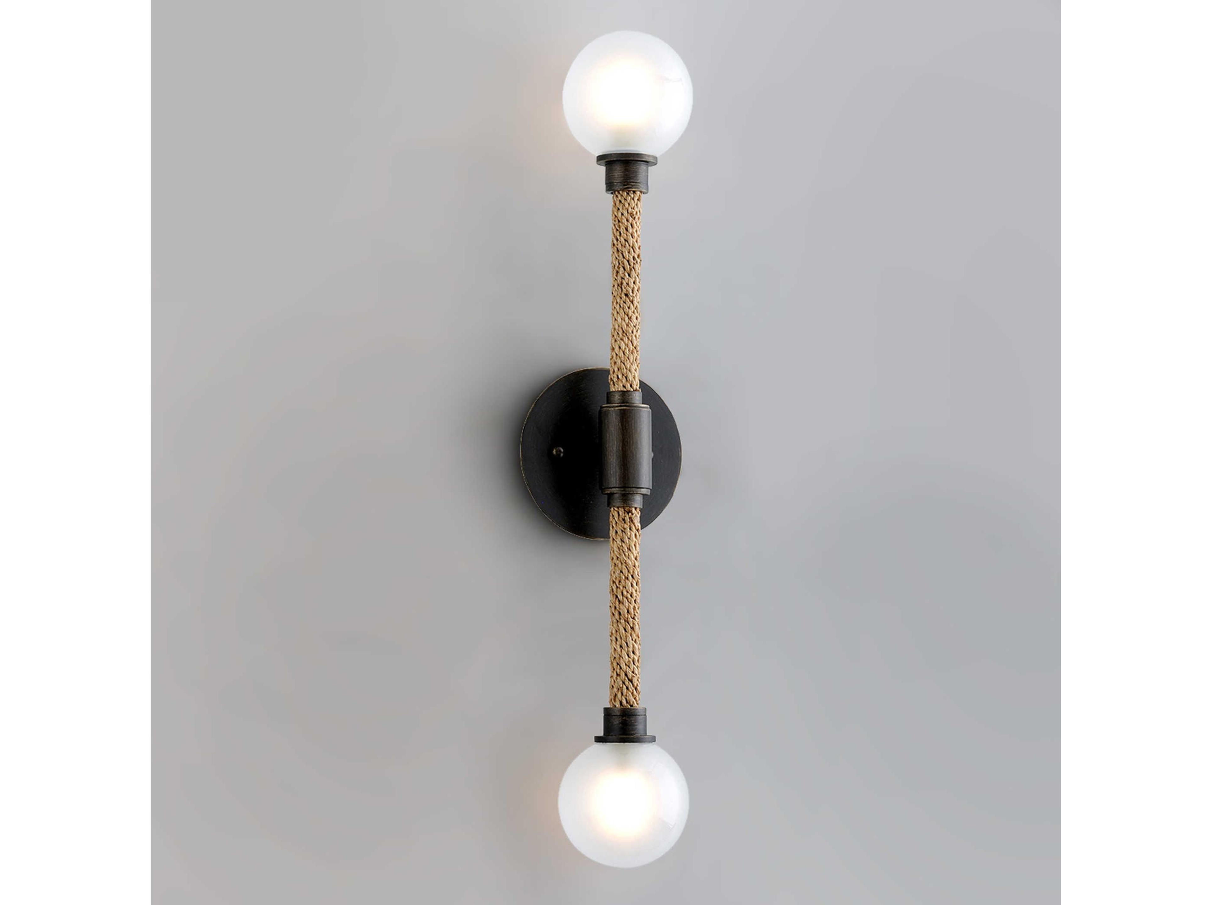 Troy Lighting Nomad 2-Light Classic Bronze Natural Brown Glass LED Wall Sconce