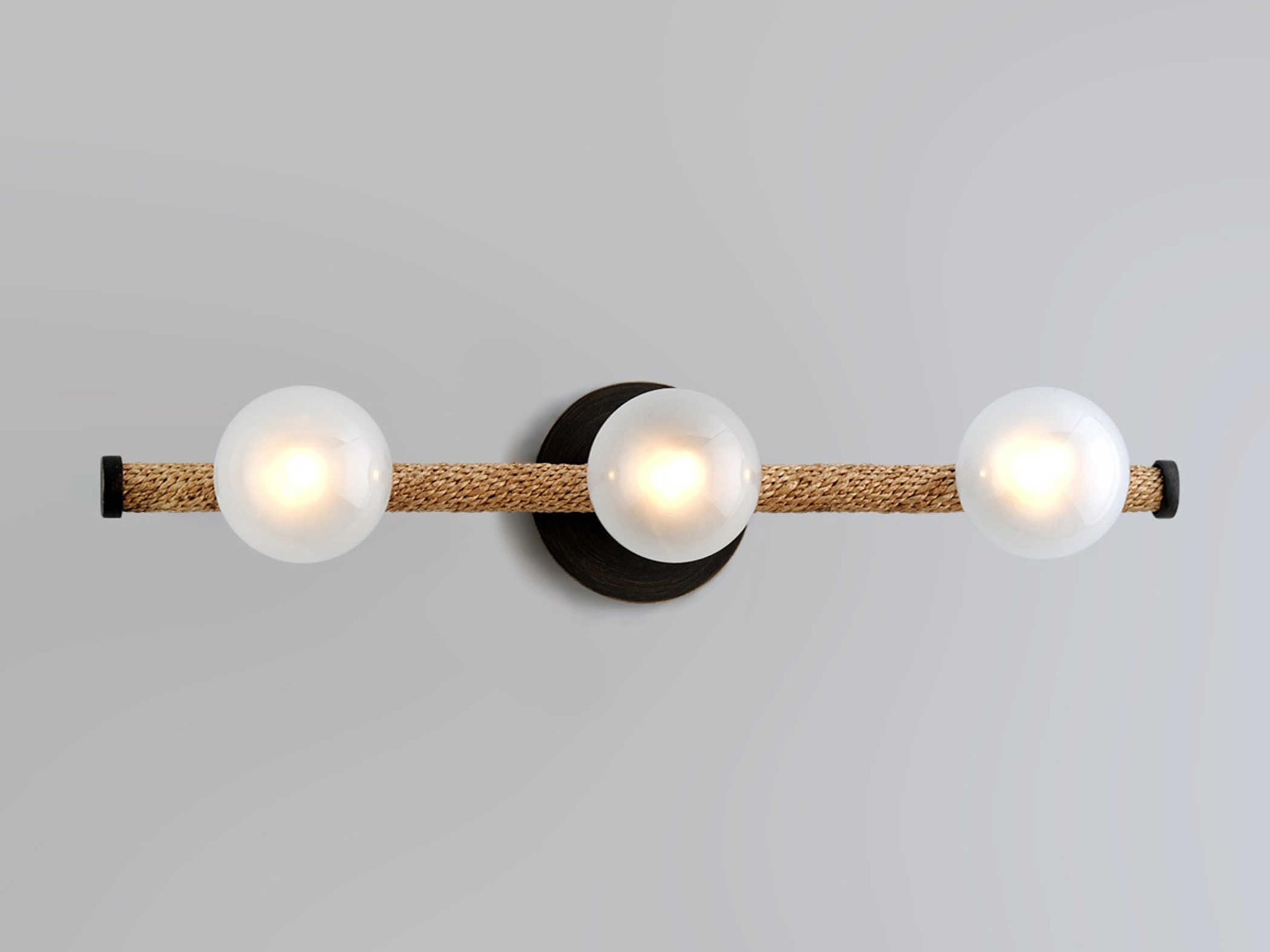 Troy Lighting Nomad 3-Light Classic Bronze Natural Brown Glass LED Vanity Light