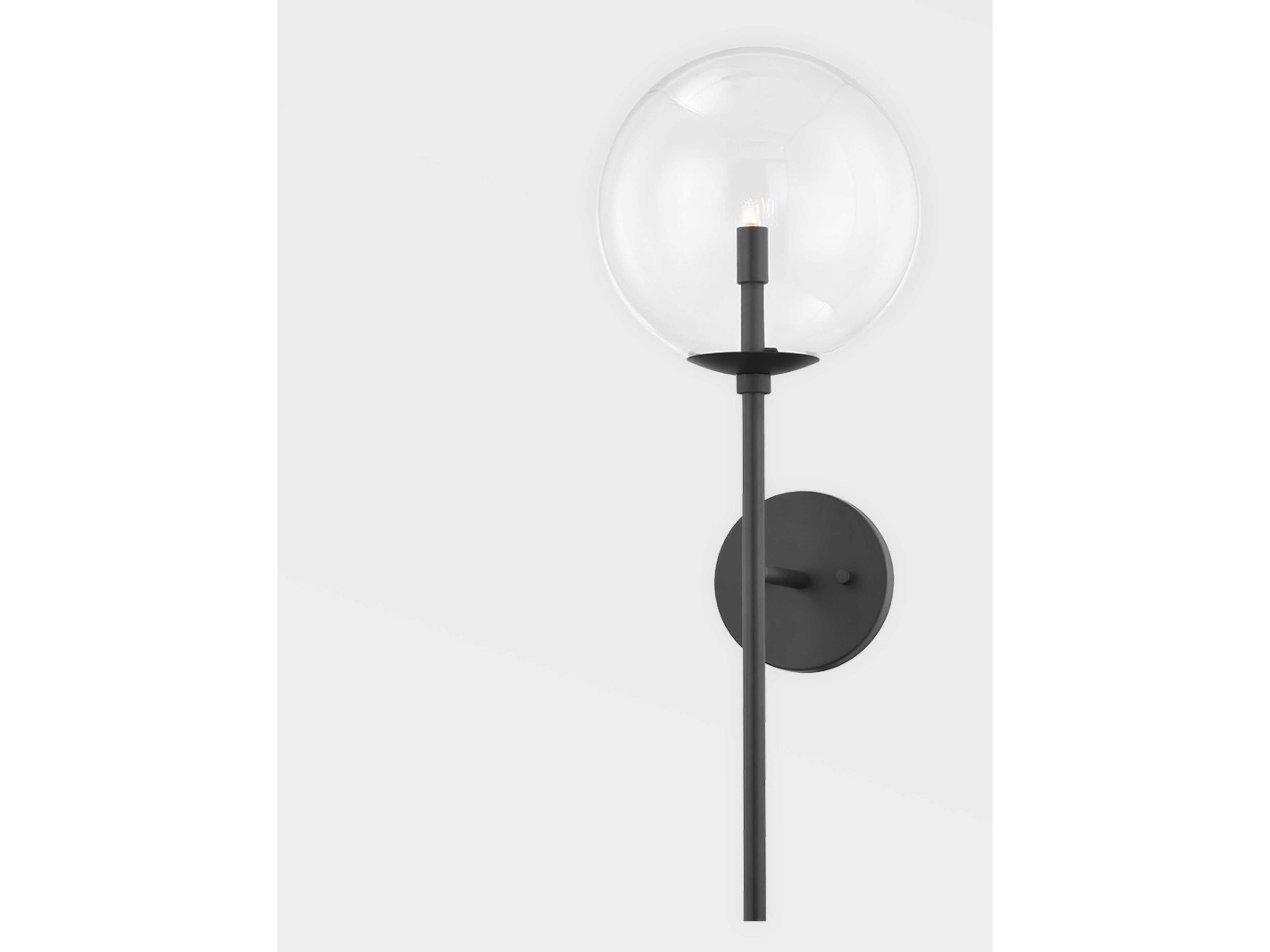 Troy Lighting Madrid 1-Light Soft Black Glass Wall Sconce