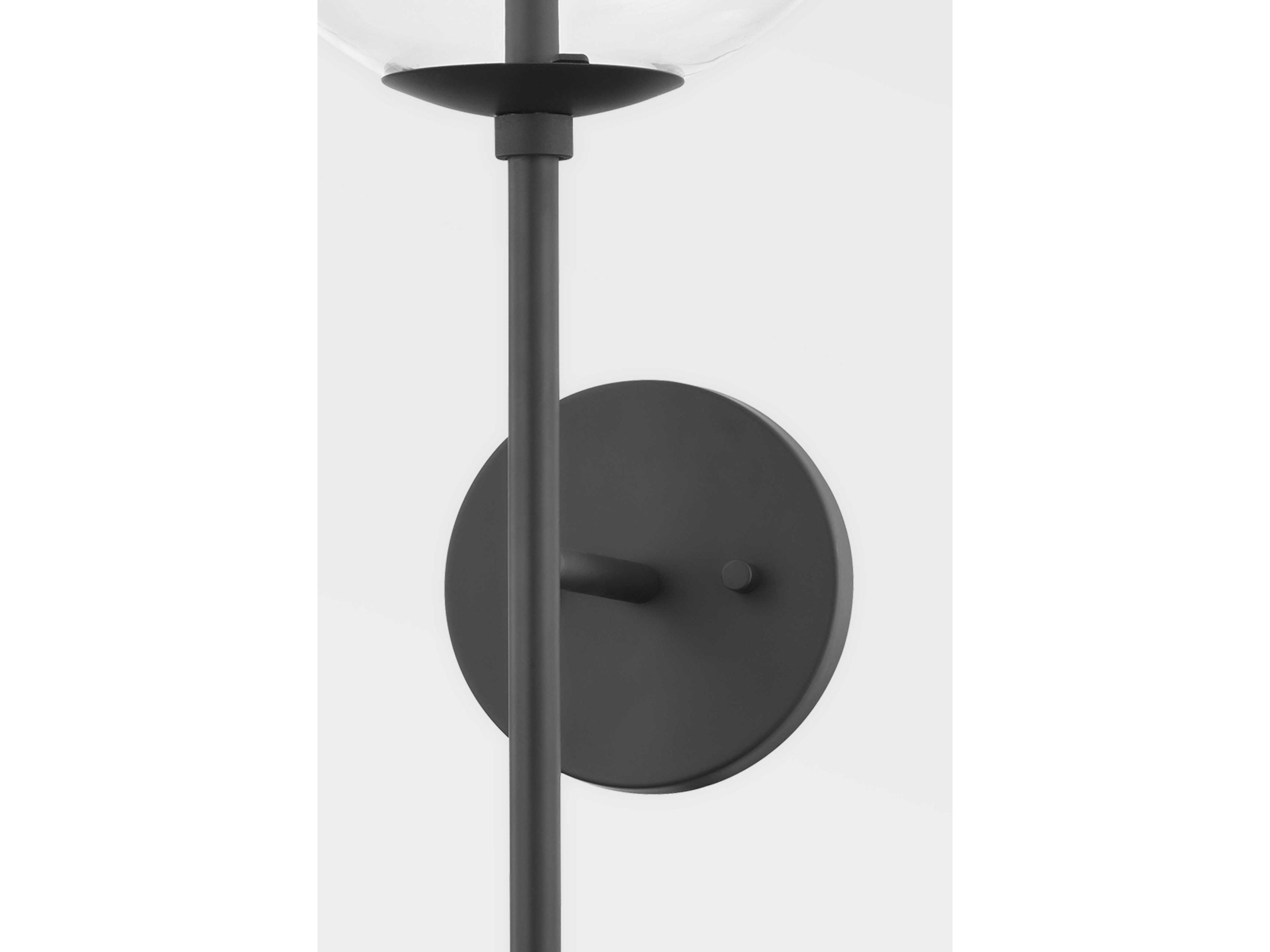 Troy Lighting Madrid 1-Light Soft Black Glass Wall Sconce