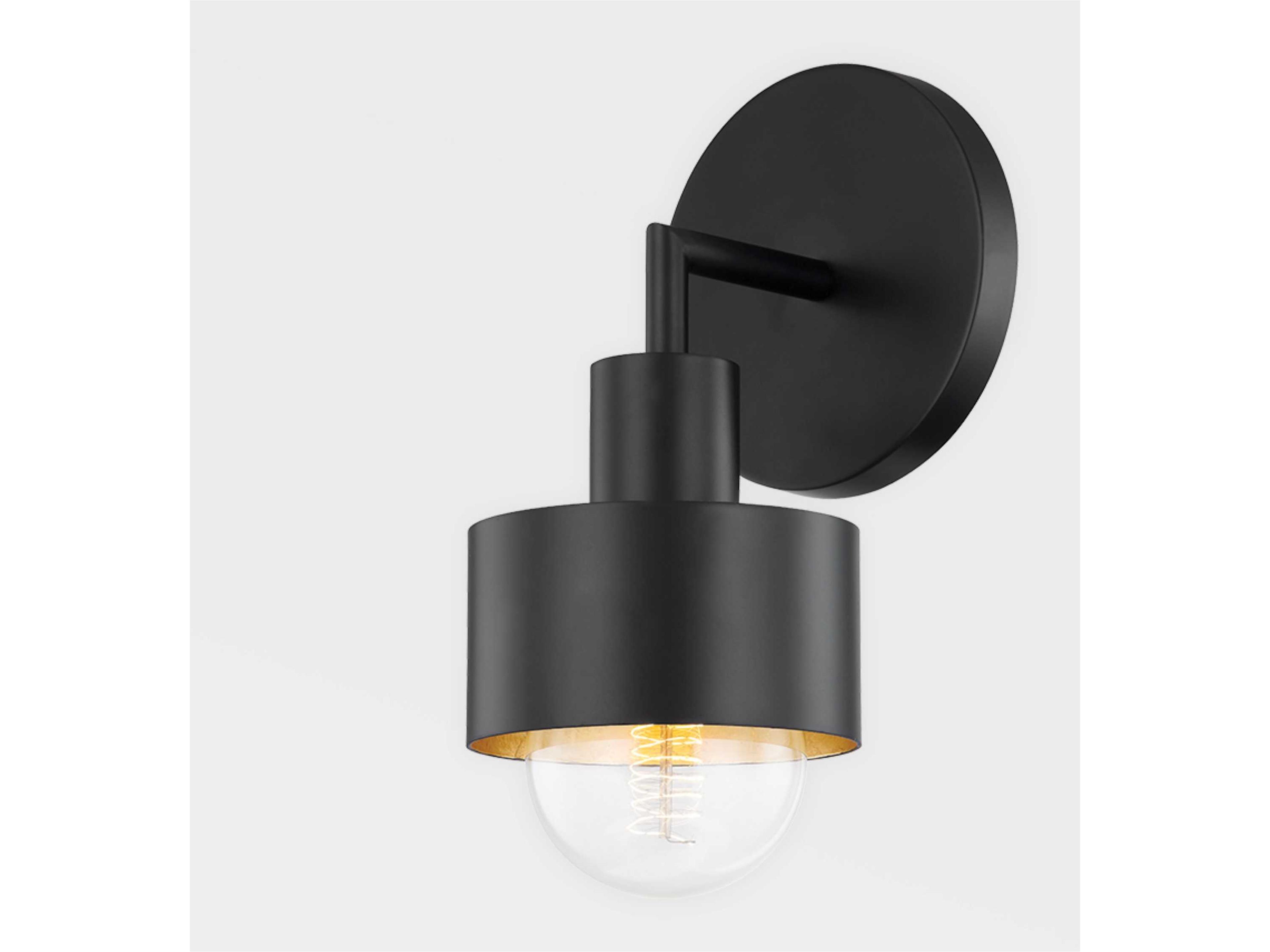 Troy Lighting North 1-Light Soft Black Gold Leaf Wall Sconce