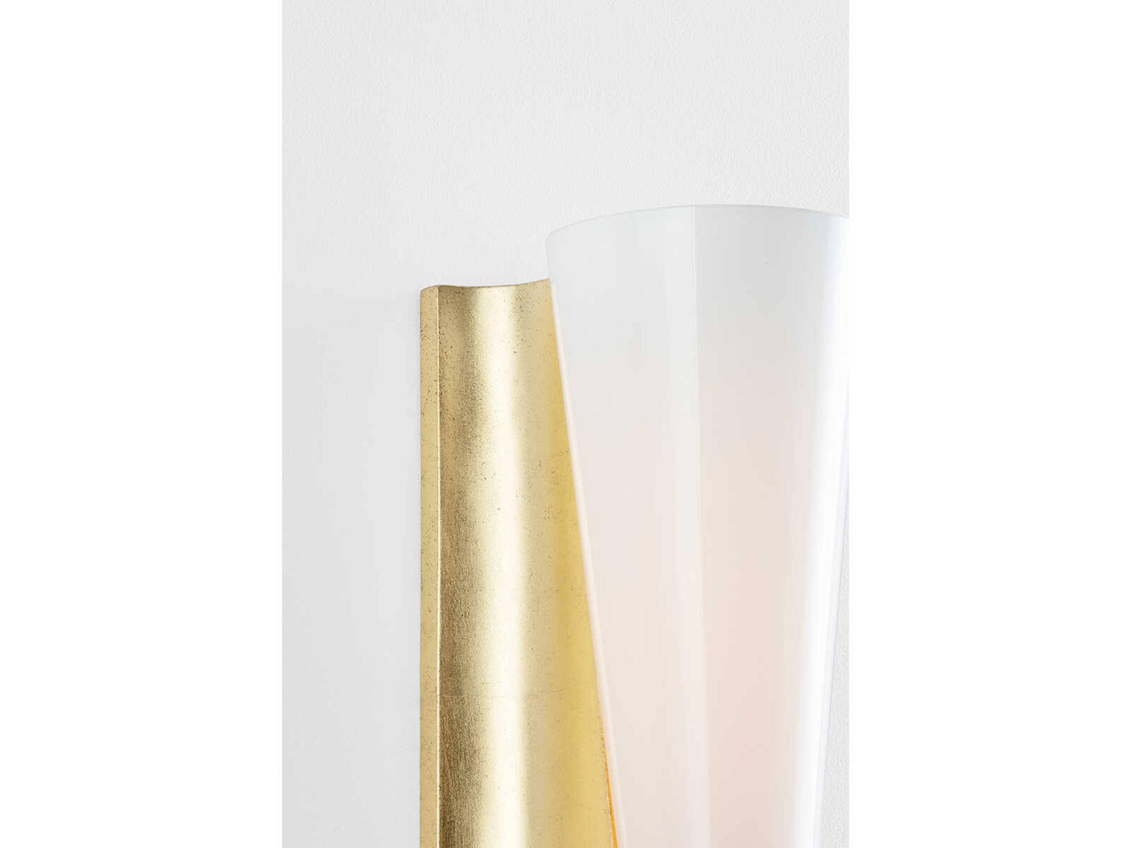 Troy Lighting Abner 1-Light Vintage Gold Leaf Glass Wall Sconce