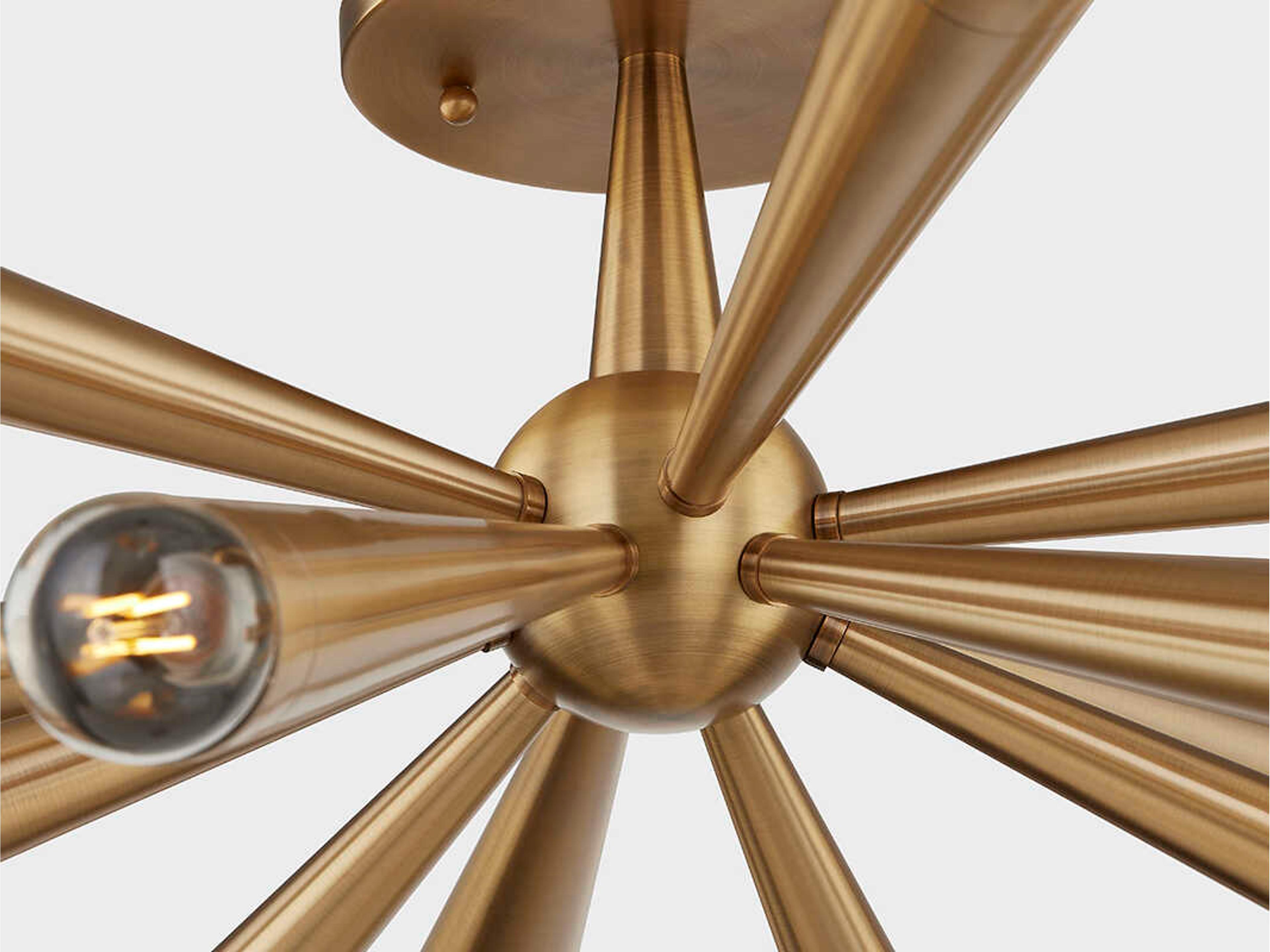 Troy Lighting Keanu 12-Light Patina Brass Sputnik Semi Flush Mount