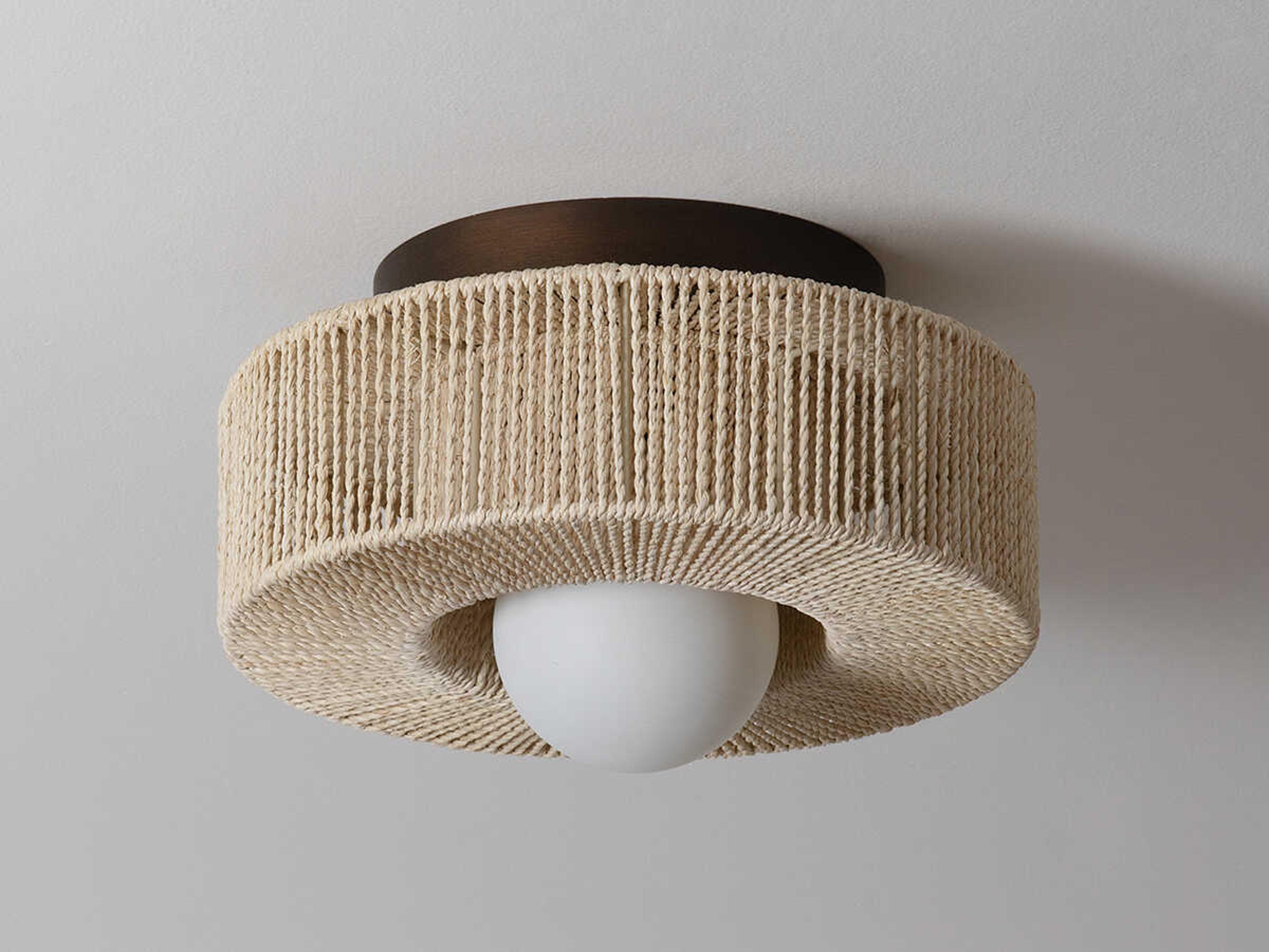 Troy Lighting Coleman 1-Light Bronze Leaf Round Flush Mount