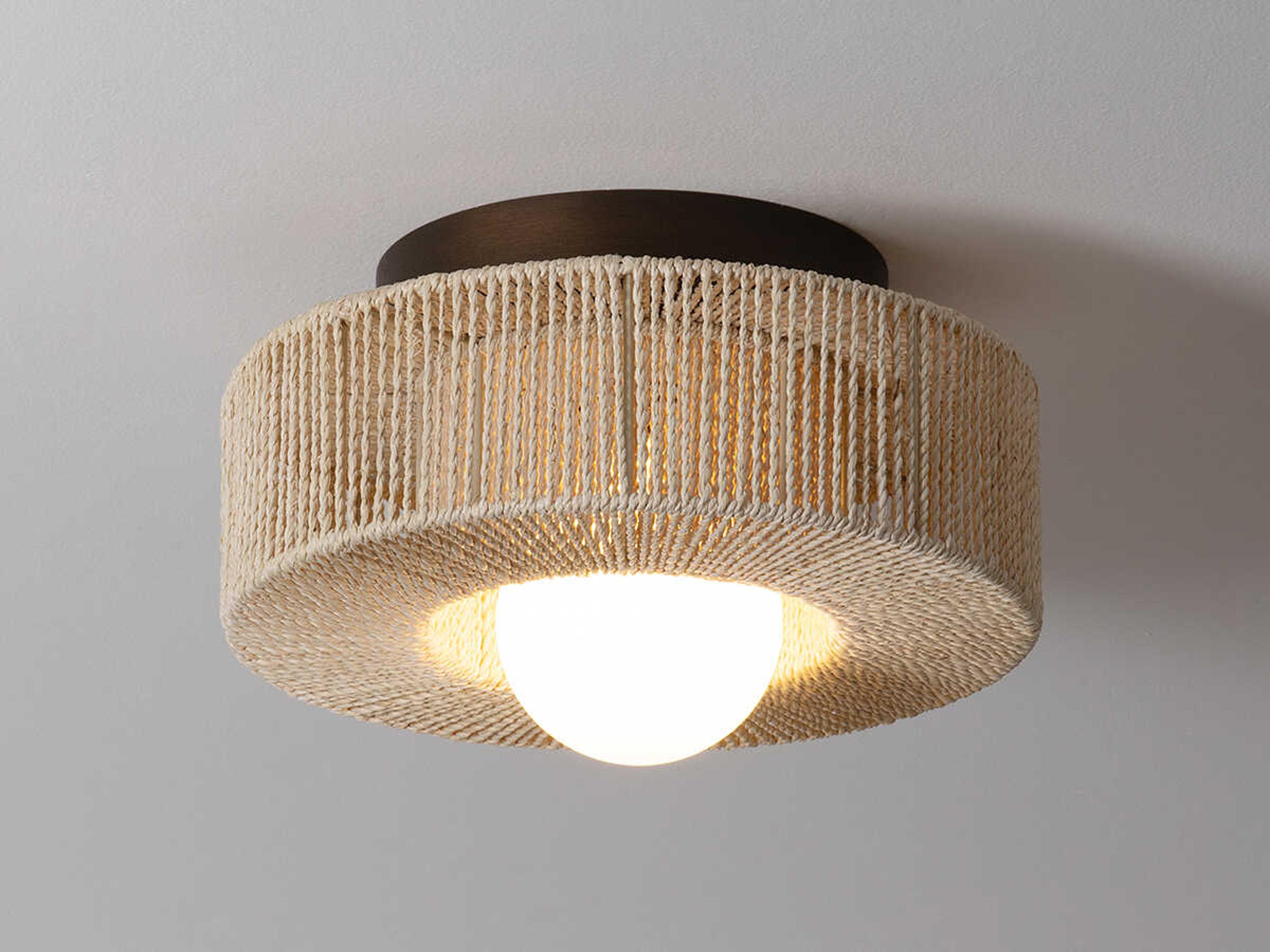 Troy Lighting Coleman 1-Light Bronze Leaf Round Flush Mount