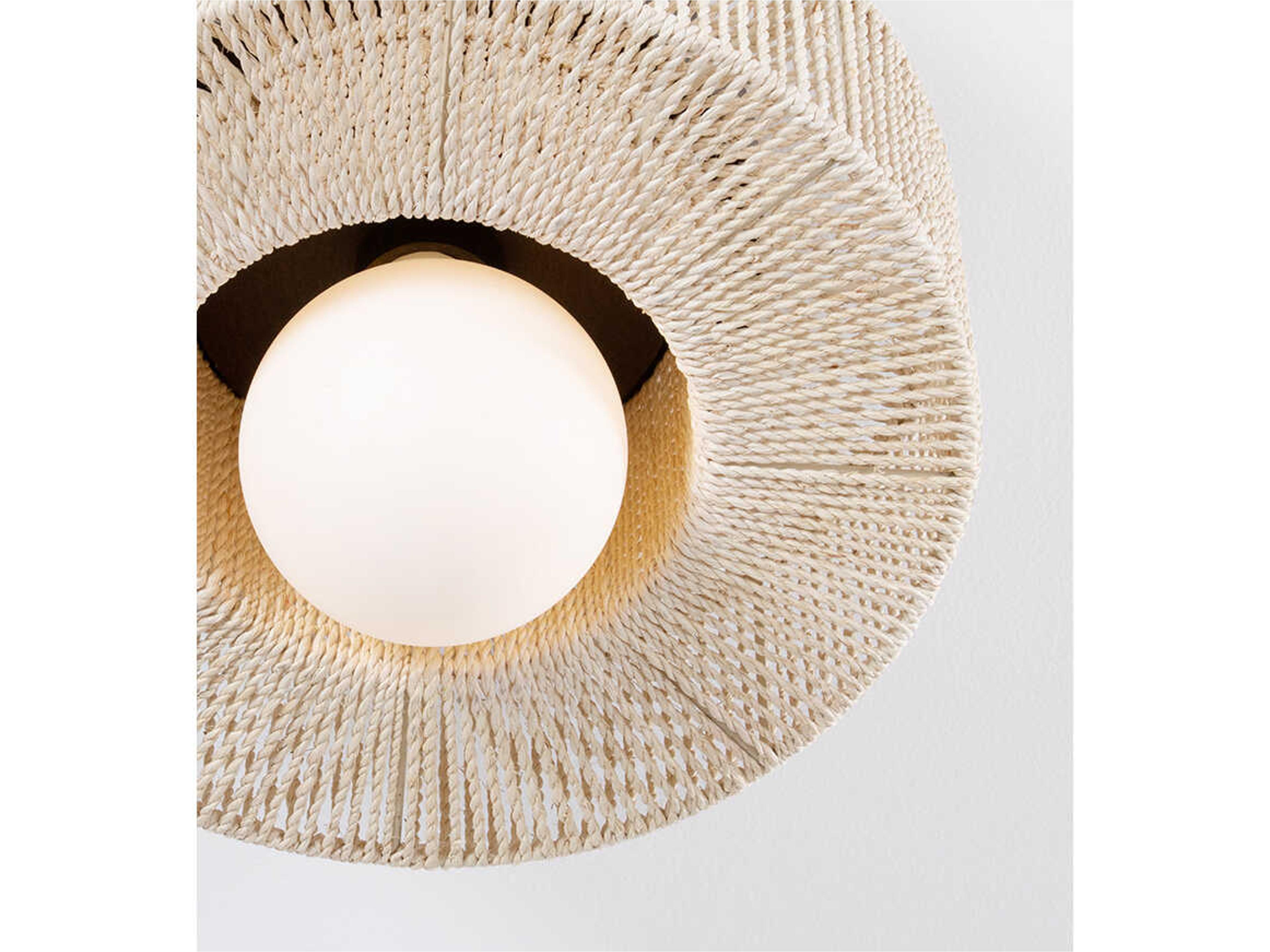 Troy Lighting Coleman 1-Light Bronze Leaf Round Flush Mount