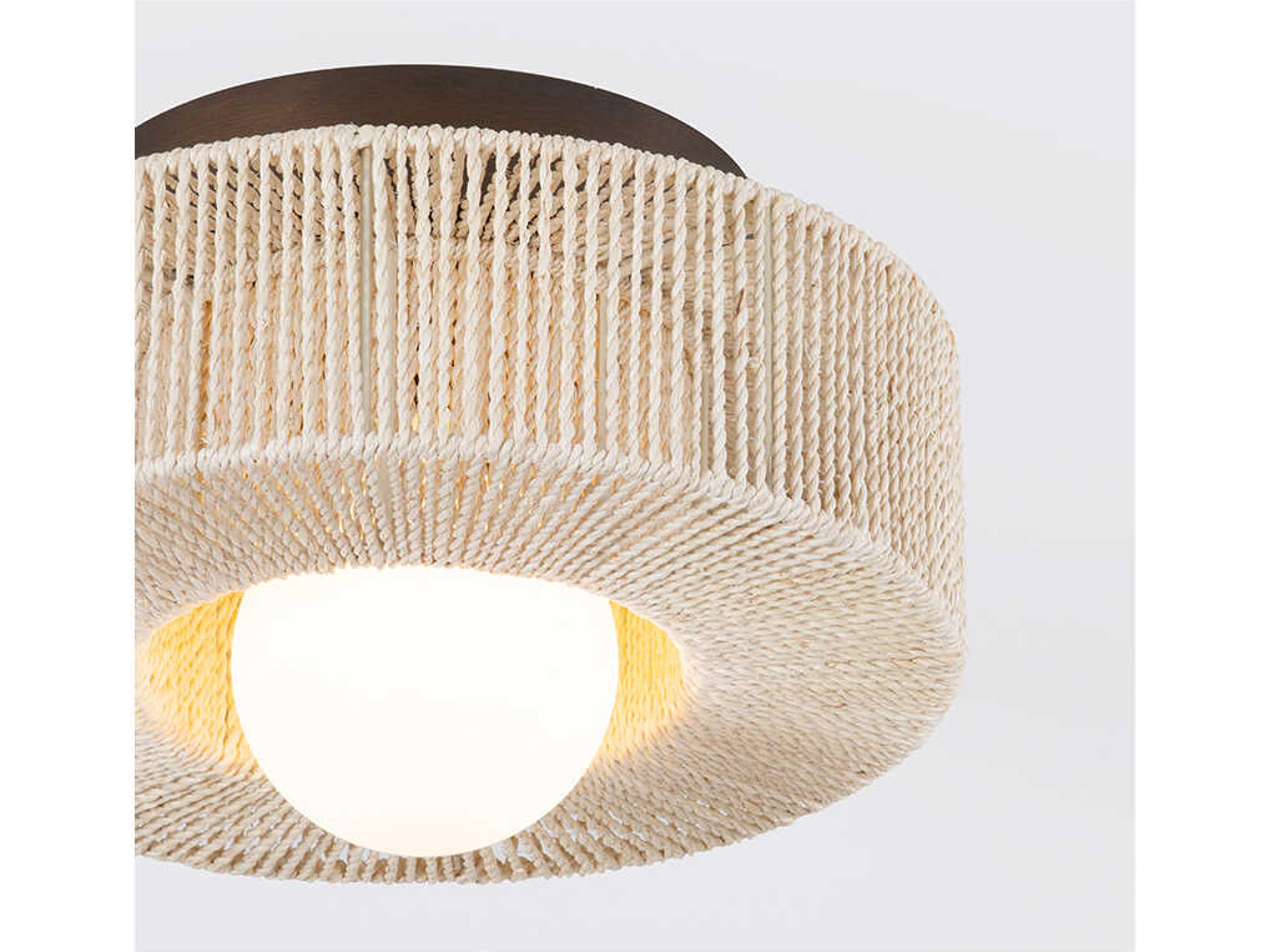 Troy Lighting Coleman 1-Light Bronze Leaf Round Flush Mount