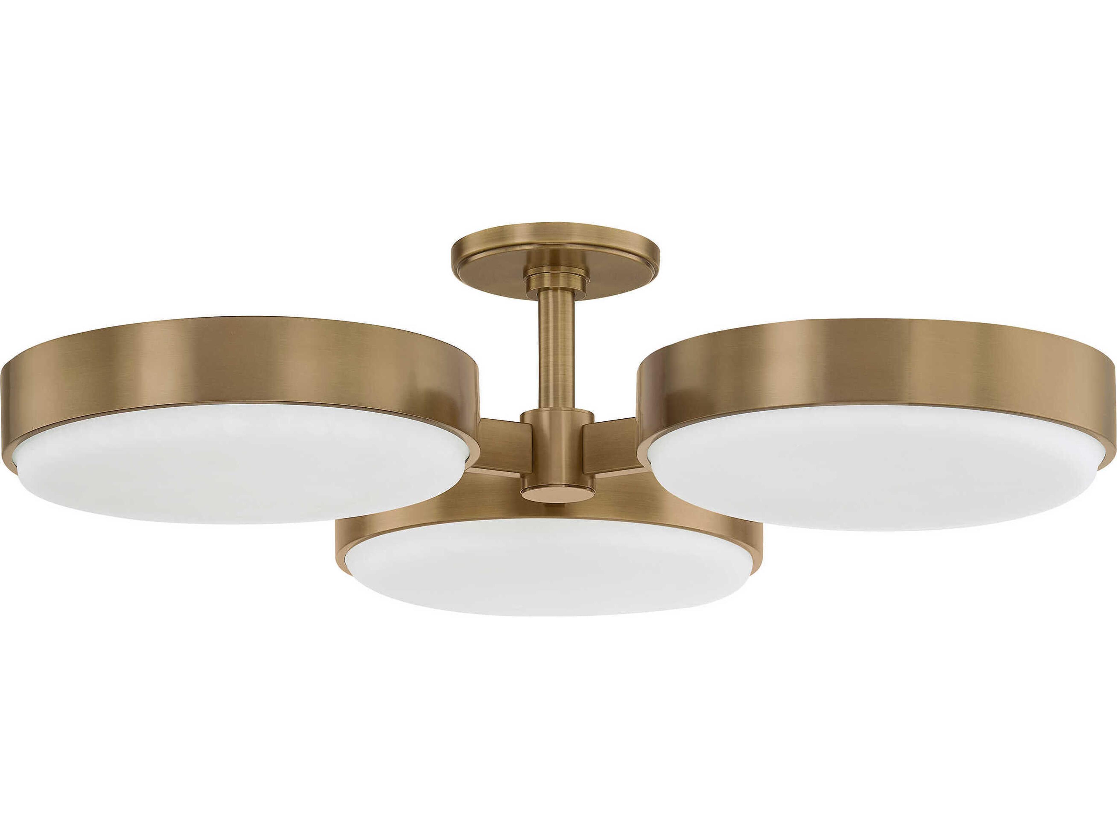 Troy Lighting Rory 3-Light Patina Brass Round Semi Flush Mount