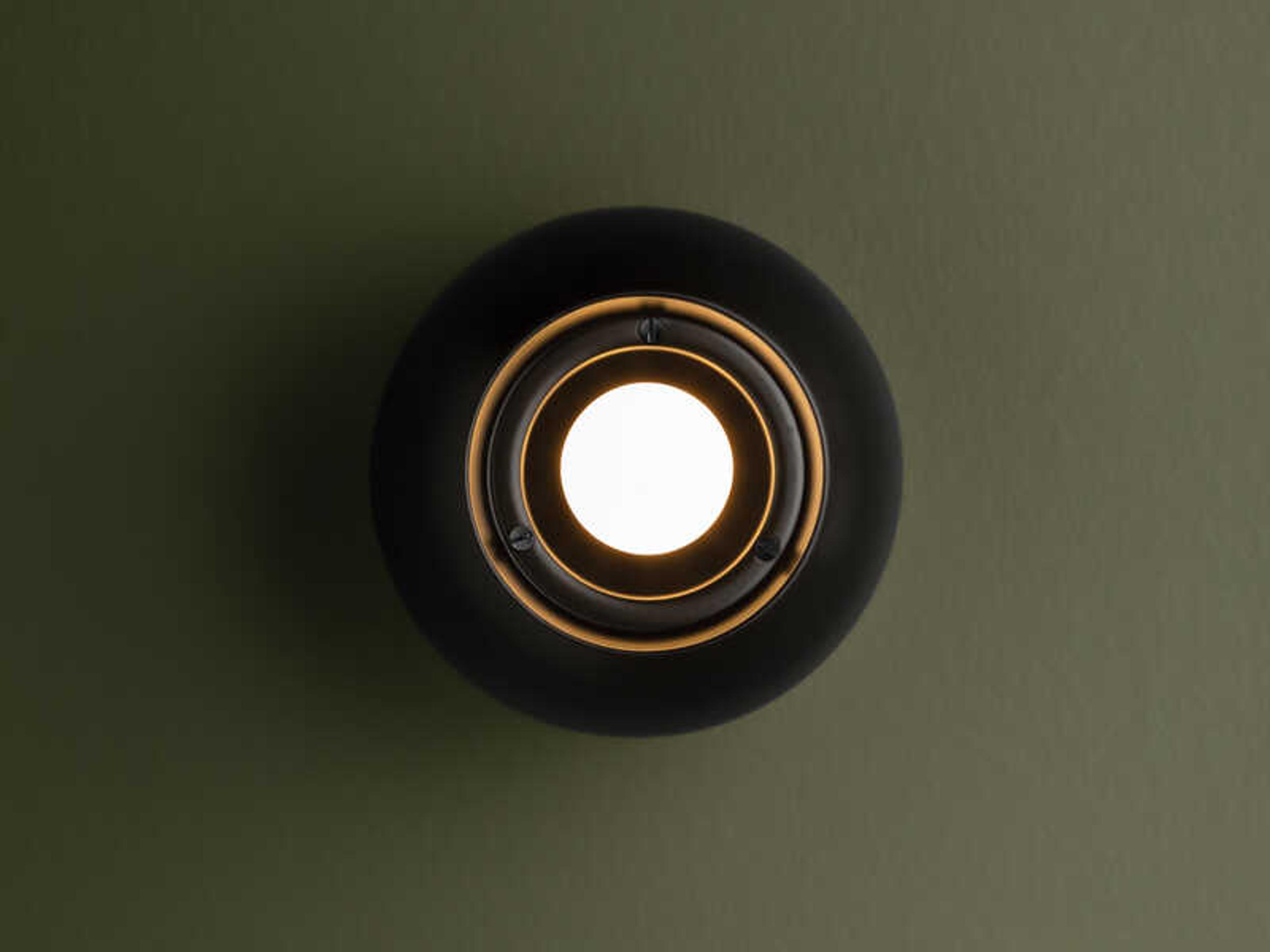 Troy Lighting Odin 1-Light Patina Brass Soft Black Globe Flush Mount