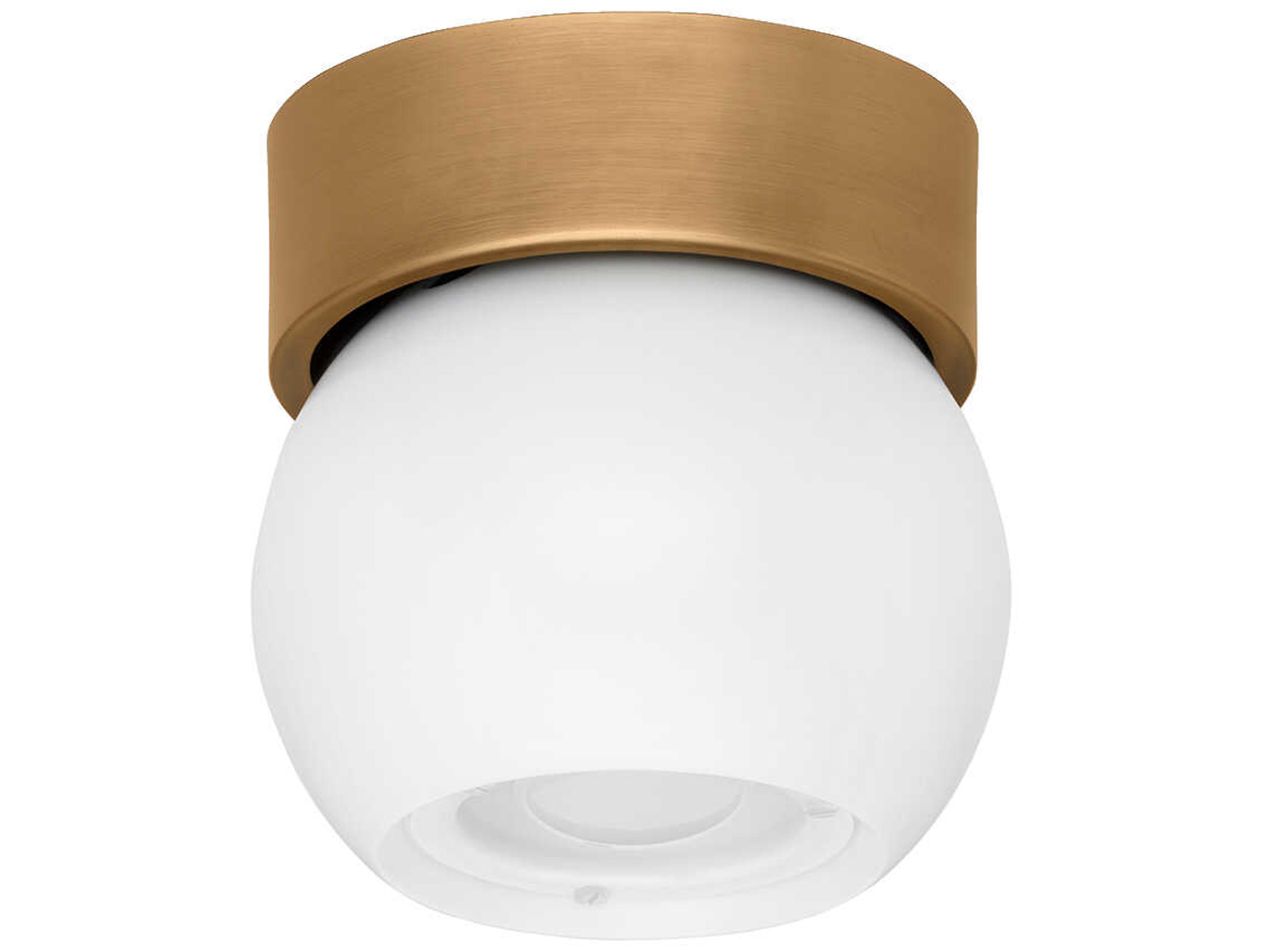 Odin 1-Light Patina Brass Soft White Globe Flush Mount