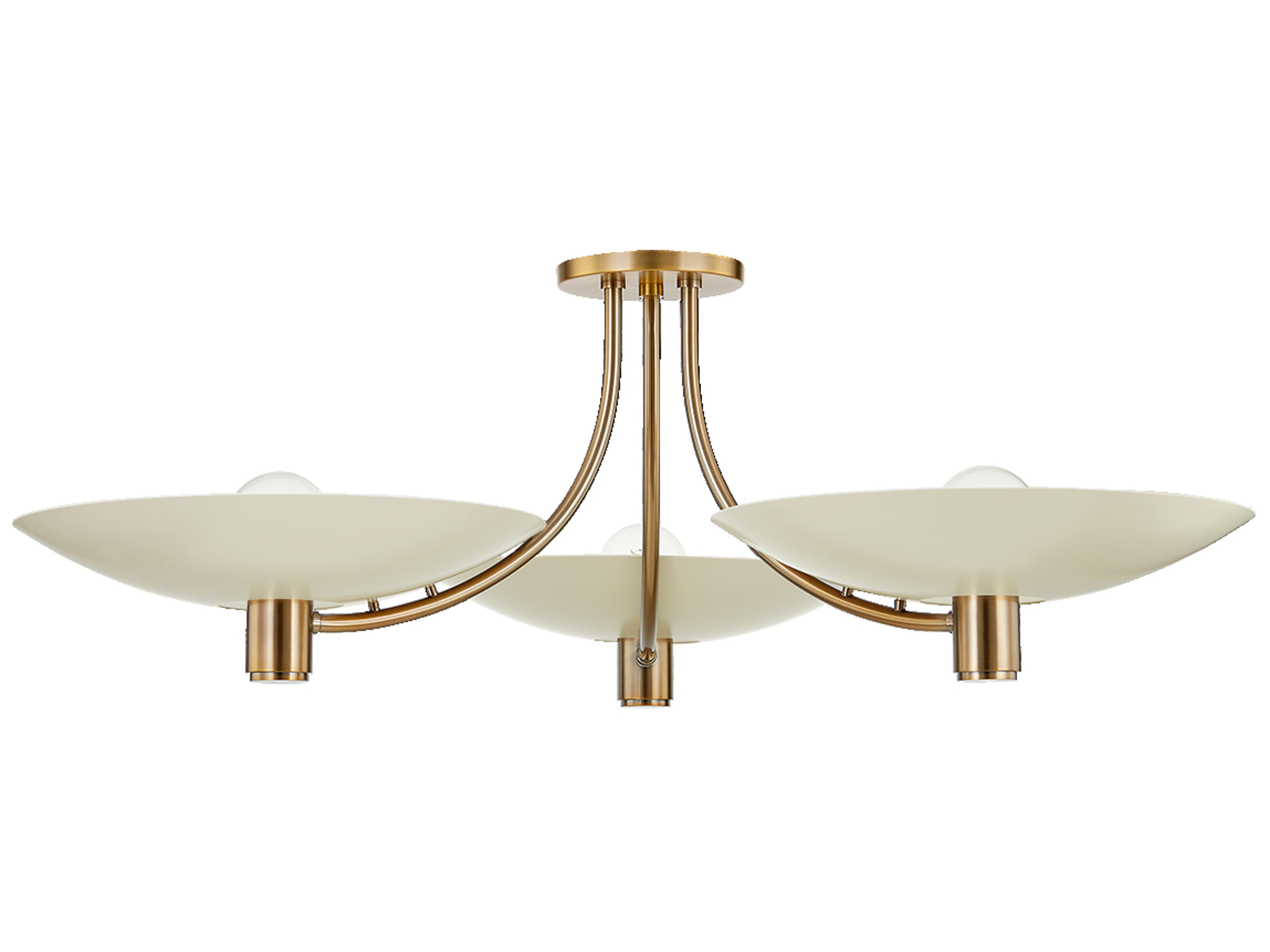 Troy Lighting Wolfe 6-Light Patina Brass Soft Sand Bowl Semi Flush Mount