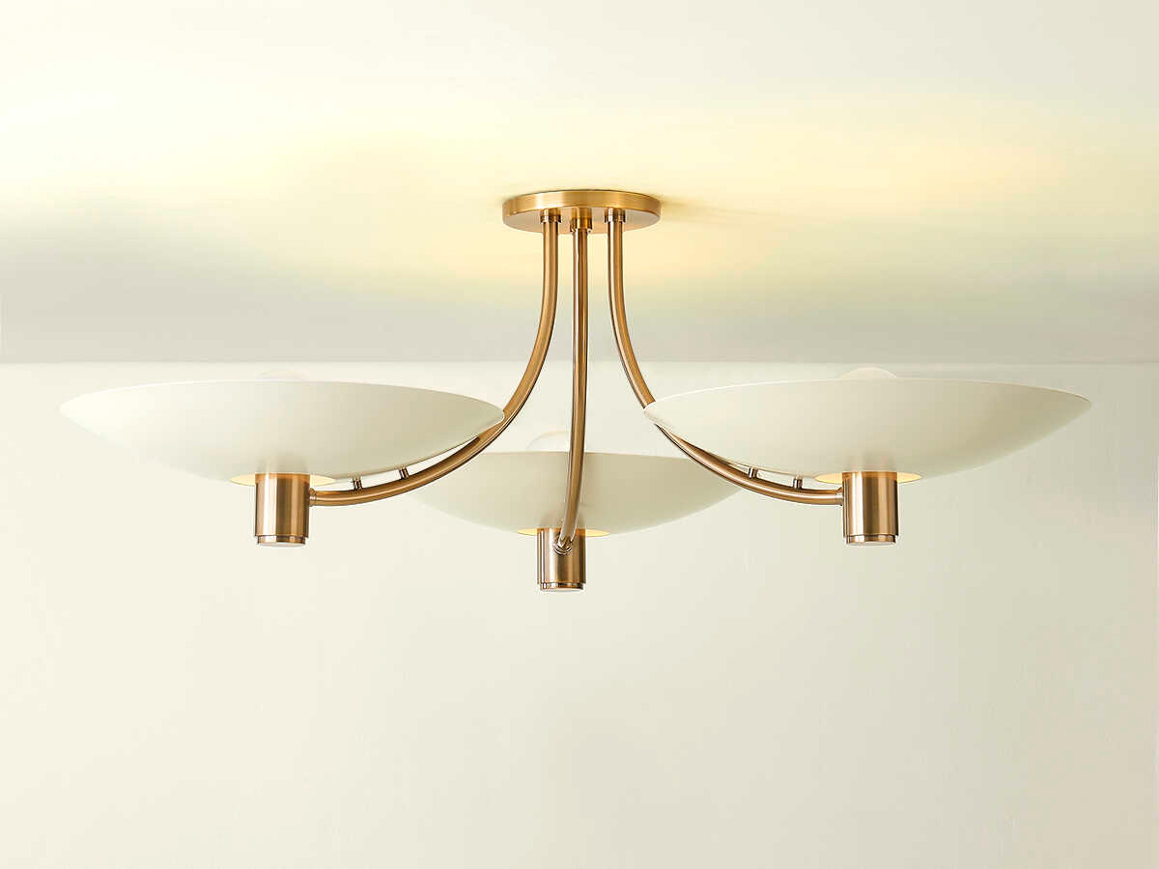 Troy Lighting Wolfe 6-Light Patina Brass Soft Sand Bowl Semi Flush Mount