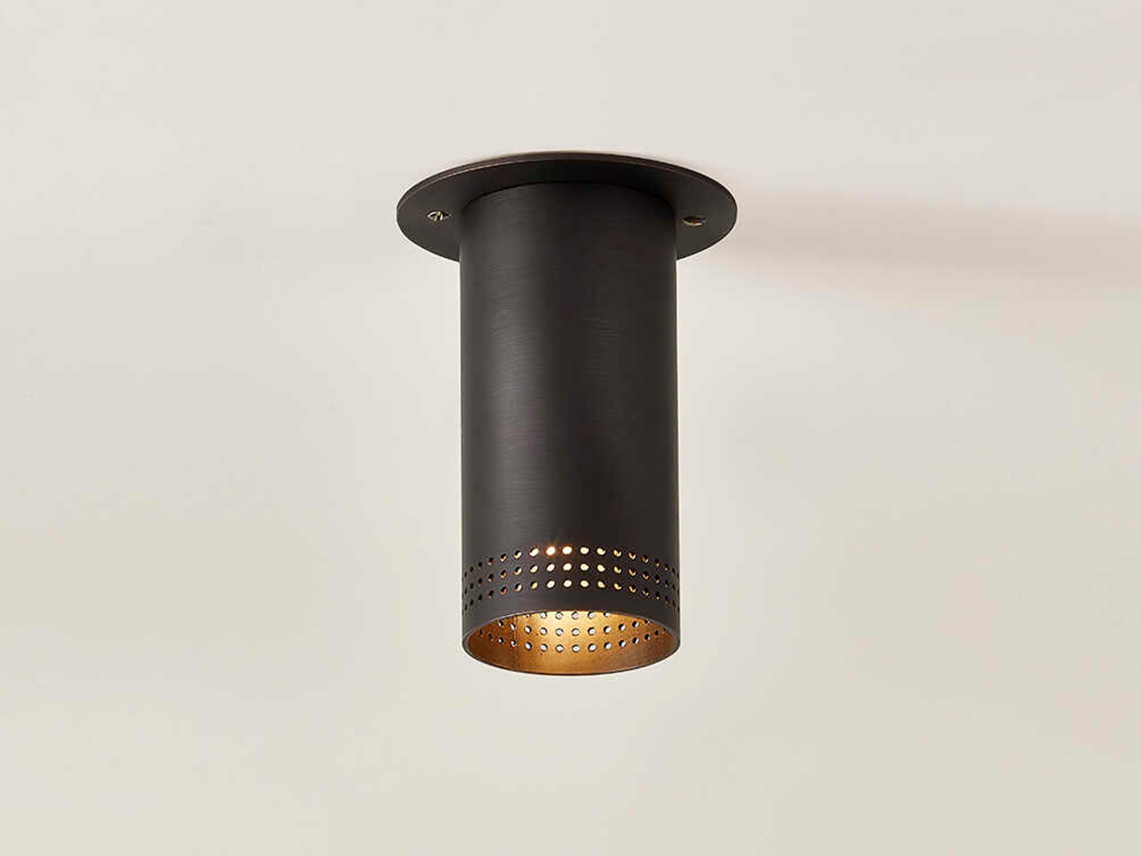 Troy Lighting Berg 1-Light Bronze Cylinder Flush Mount