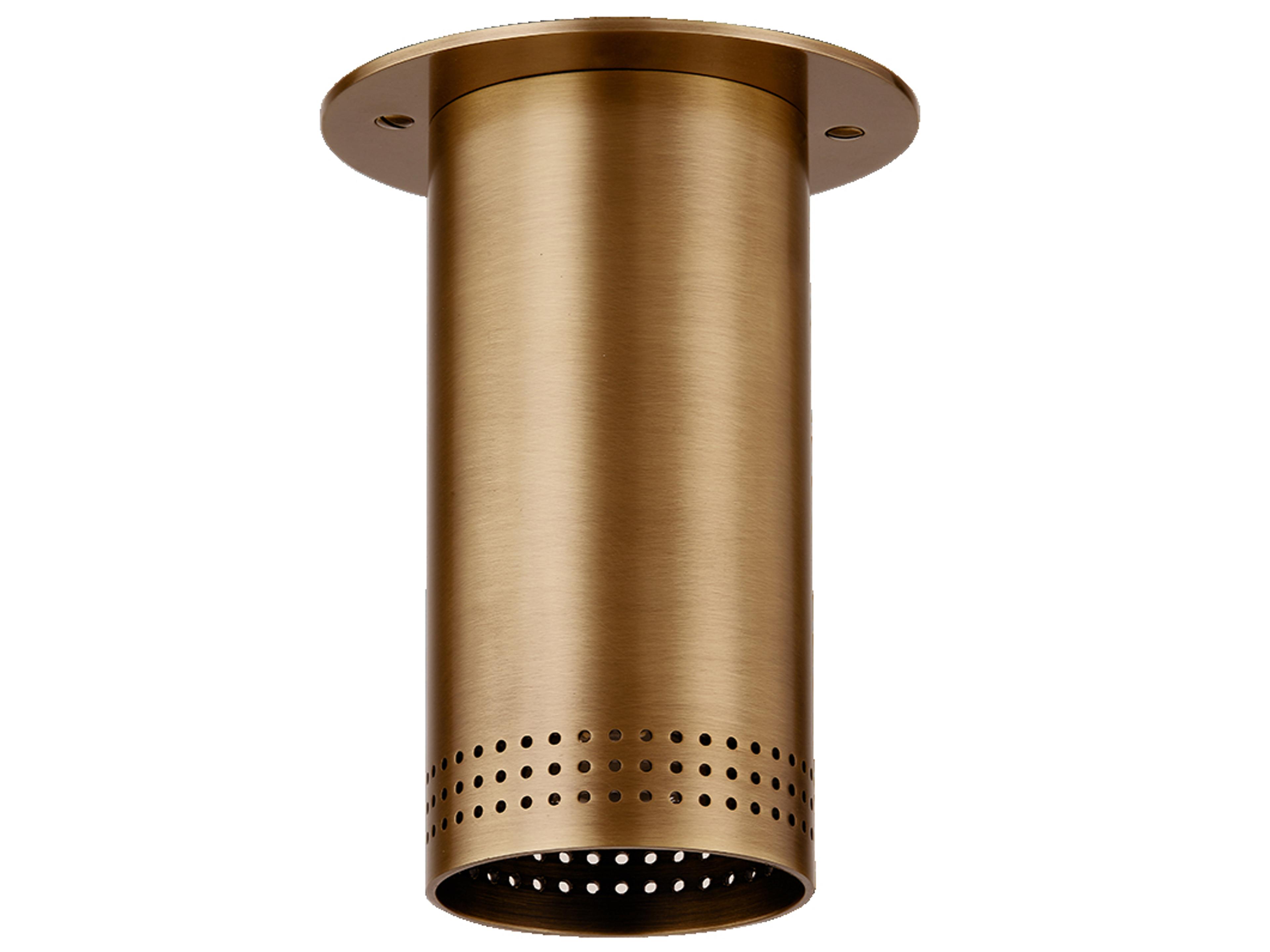 Berg 1-Light Patina Brass Cylinder Flush Mount