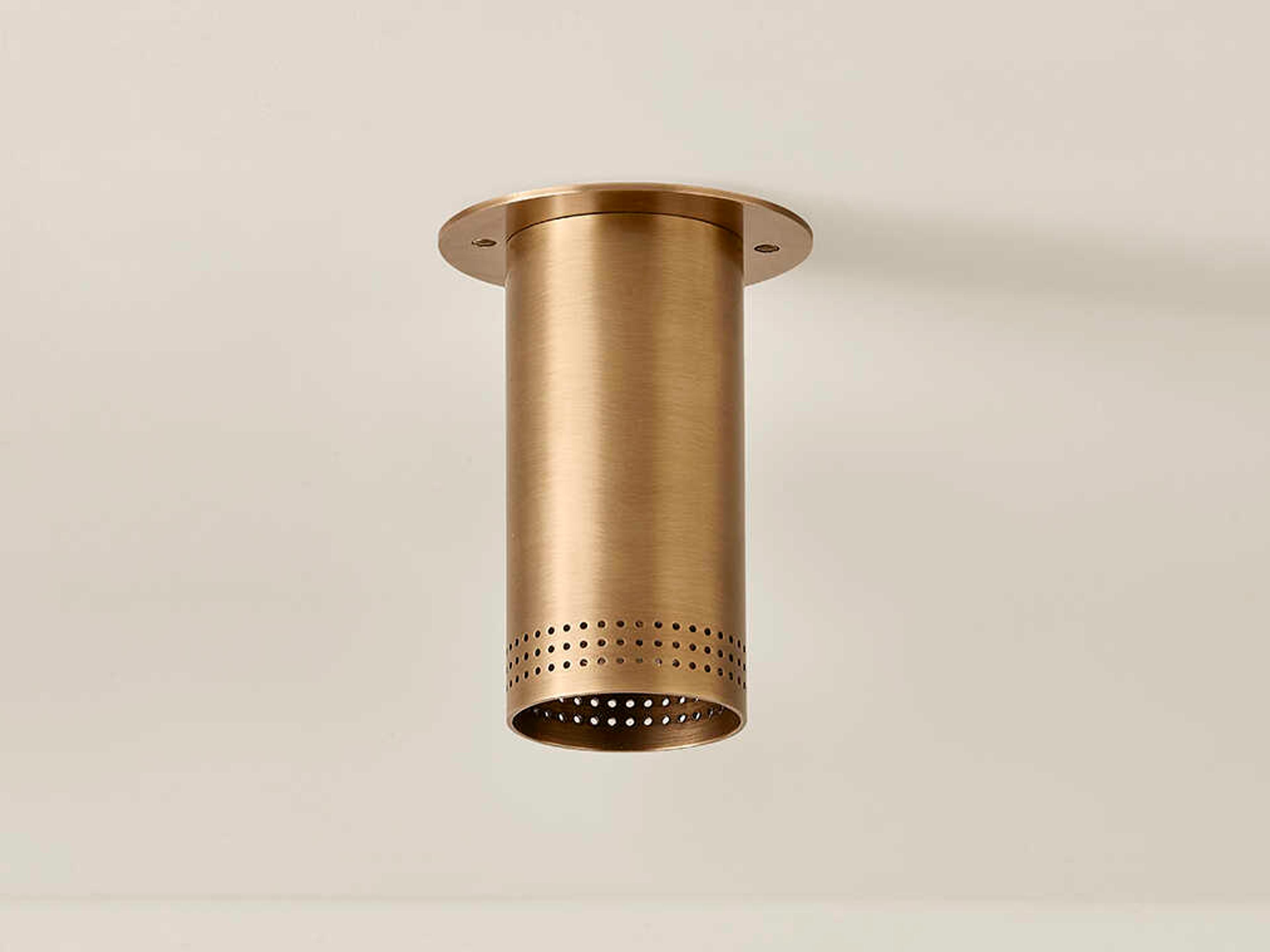Troy Lighting Berg 1-Light Patina Brass Cylinder Flush Mount