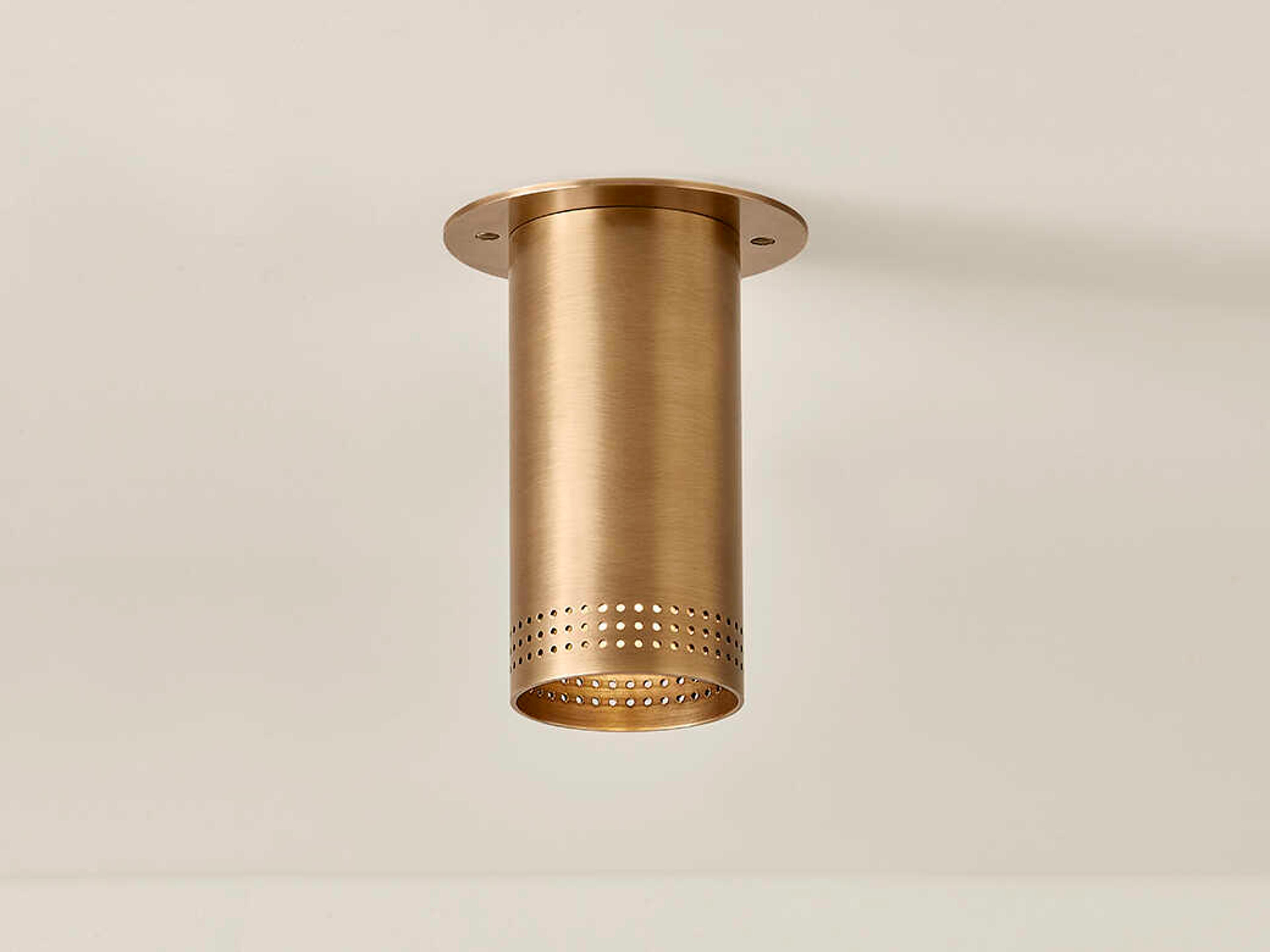 Troy Lighting Berg 1-Light Patina Brass Cylinder Flush Mount