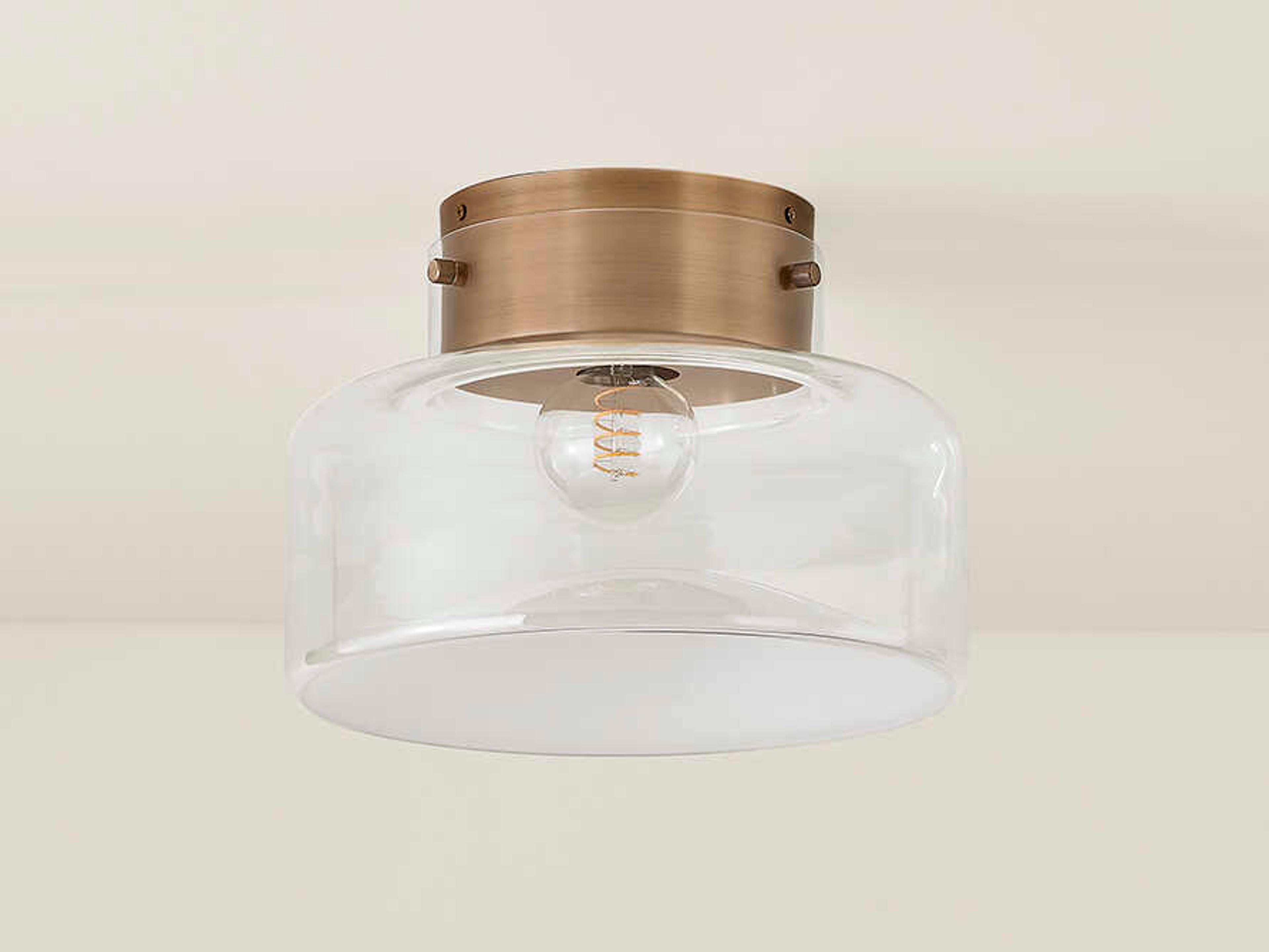 Troy Lighting Bellow 1-Light Patina Brass Drum Flush Mount