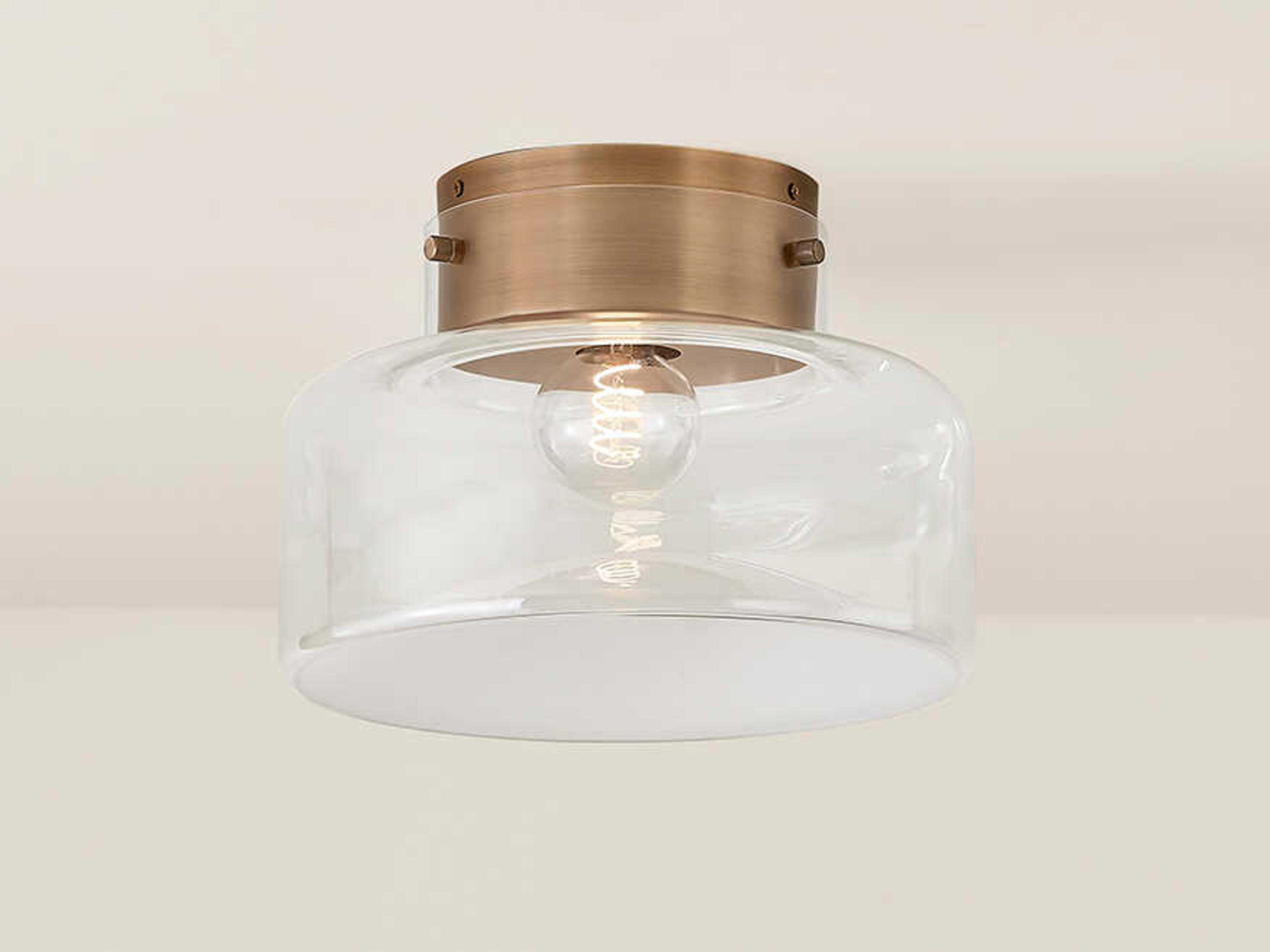 Troy Lighting Bellow 1-Light Patina Brass Drum Flush Mount