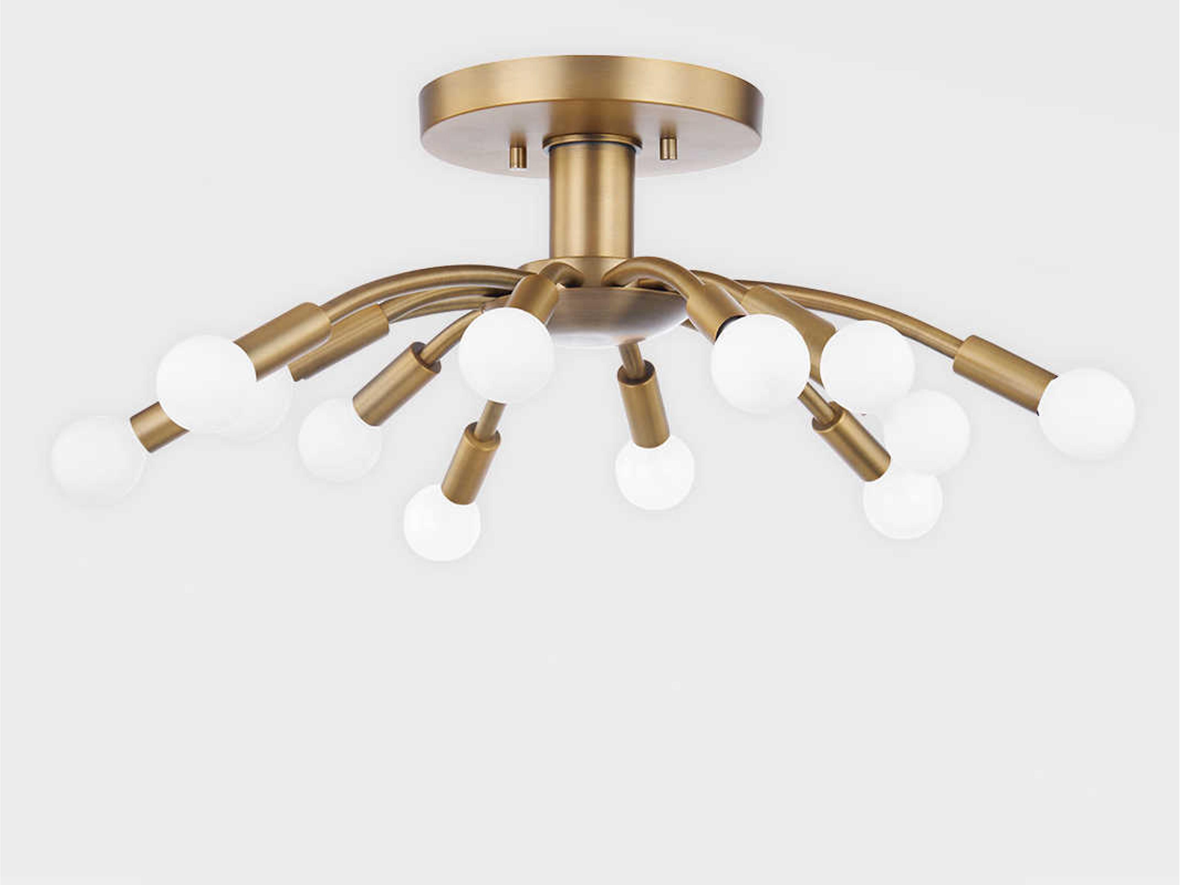 Troy Lighting Tristan 12-Light Brass Semi Flush Mount
