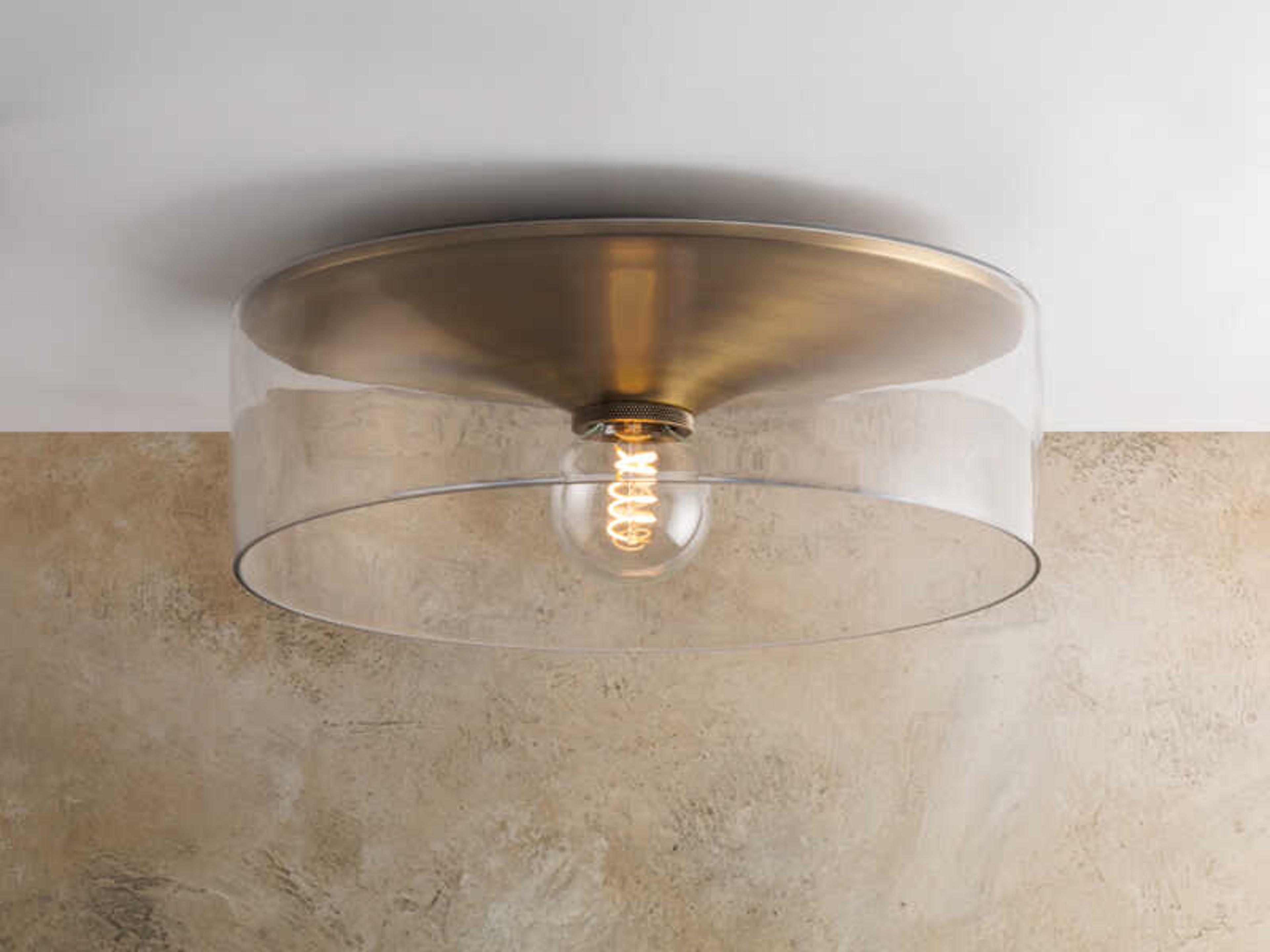 Troy Lighting Killian 1-Light Patina Brass Drum Flush Mount