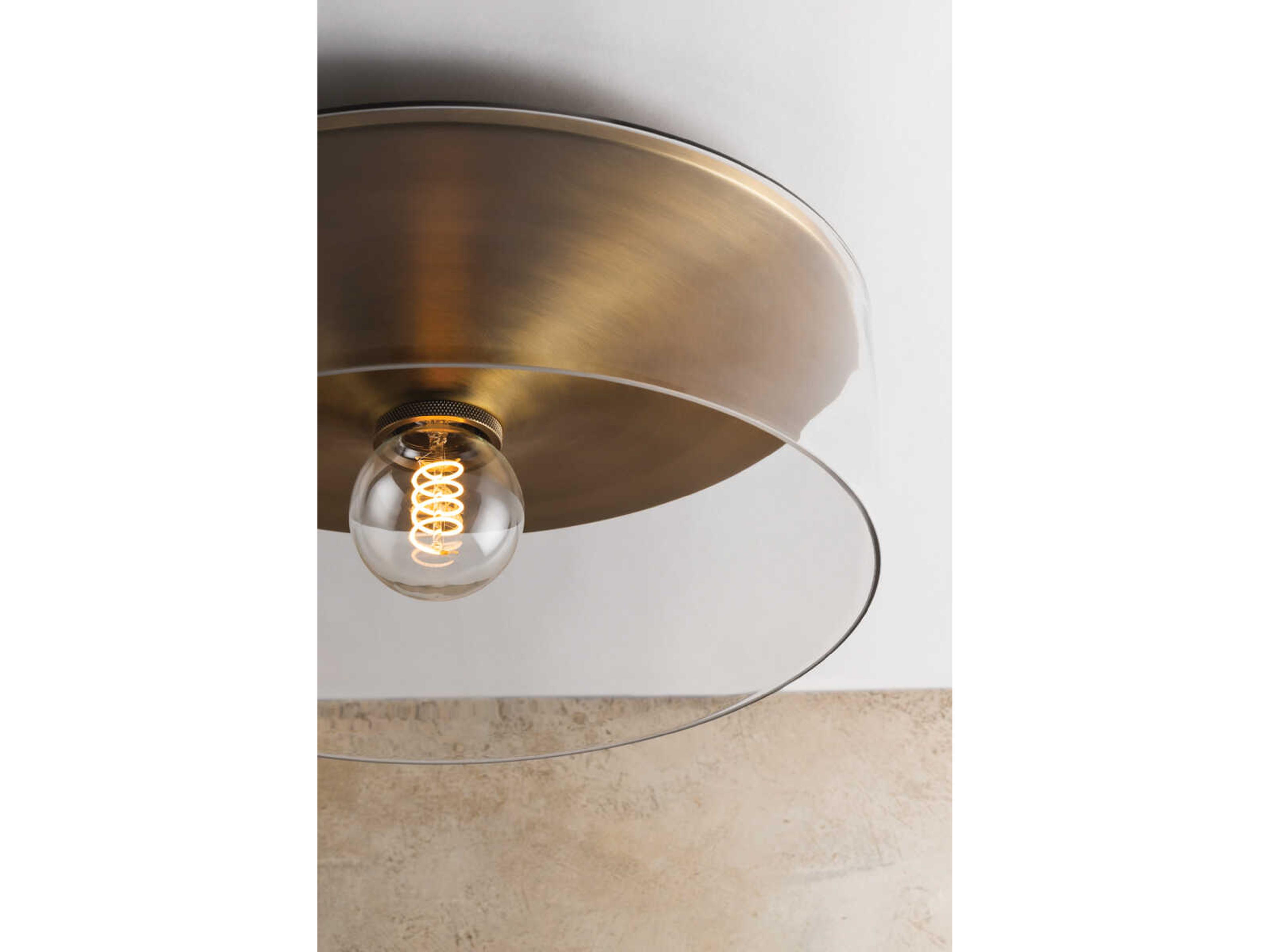 Troy Lighting Killian 1-Light Patina Brass Drum Flush Mount