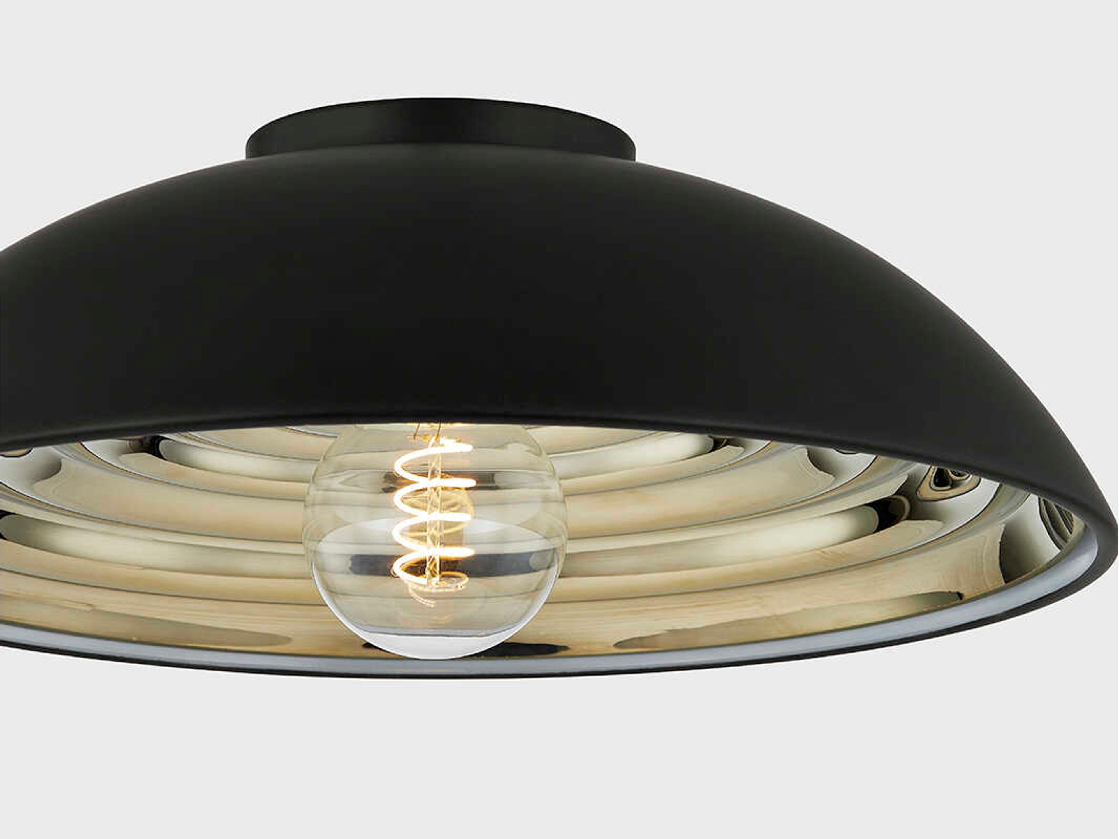 Troy Lighting Eclipse 1-Light Soft Black Dome Flush Mount