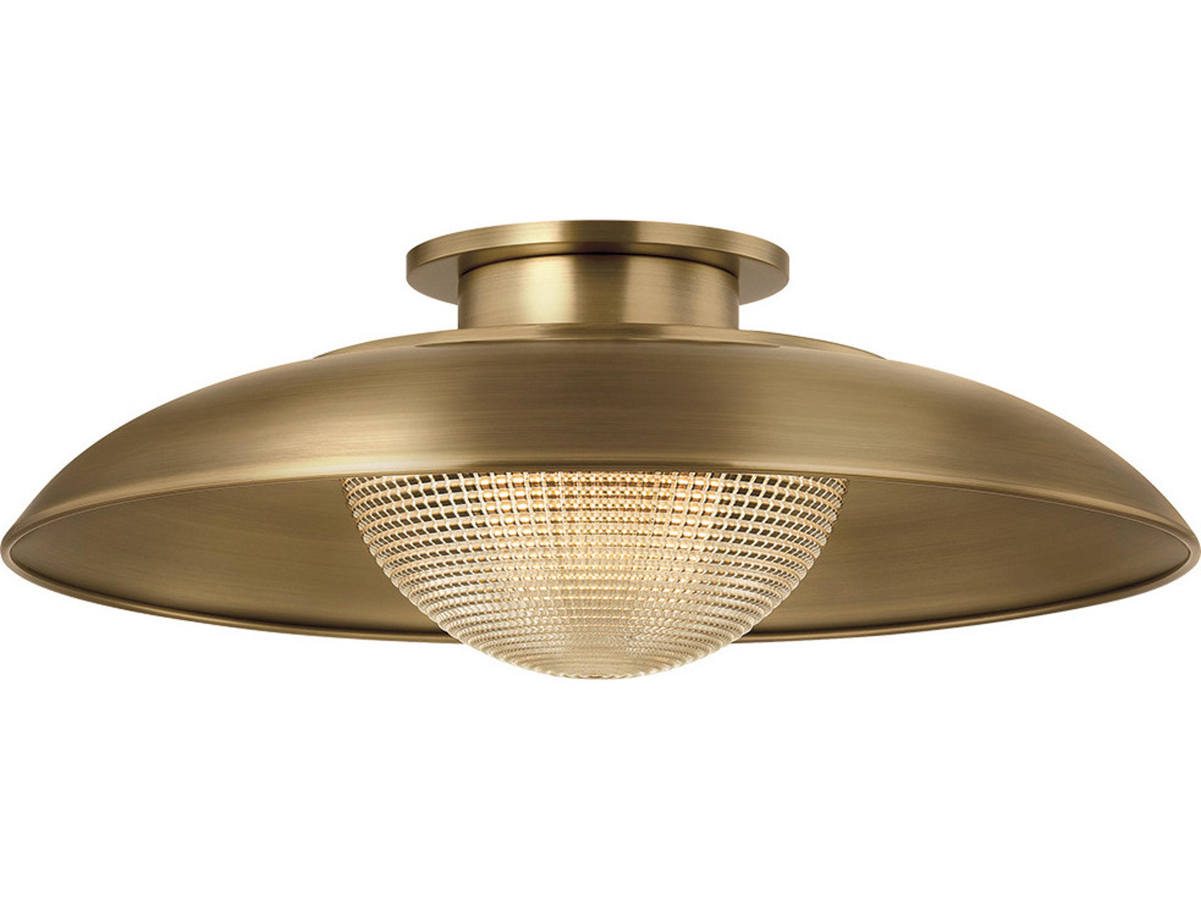 Braxton 1-Light Patina Brass Dome Semi Flush Mount