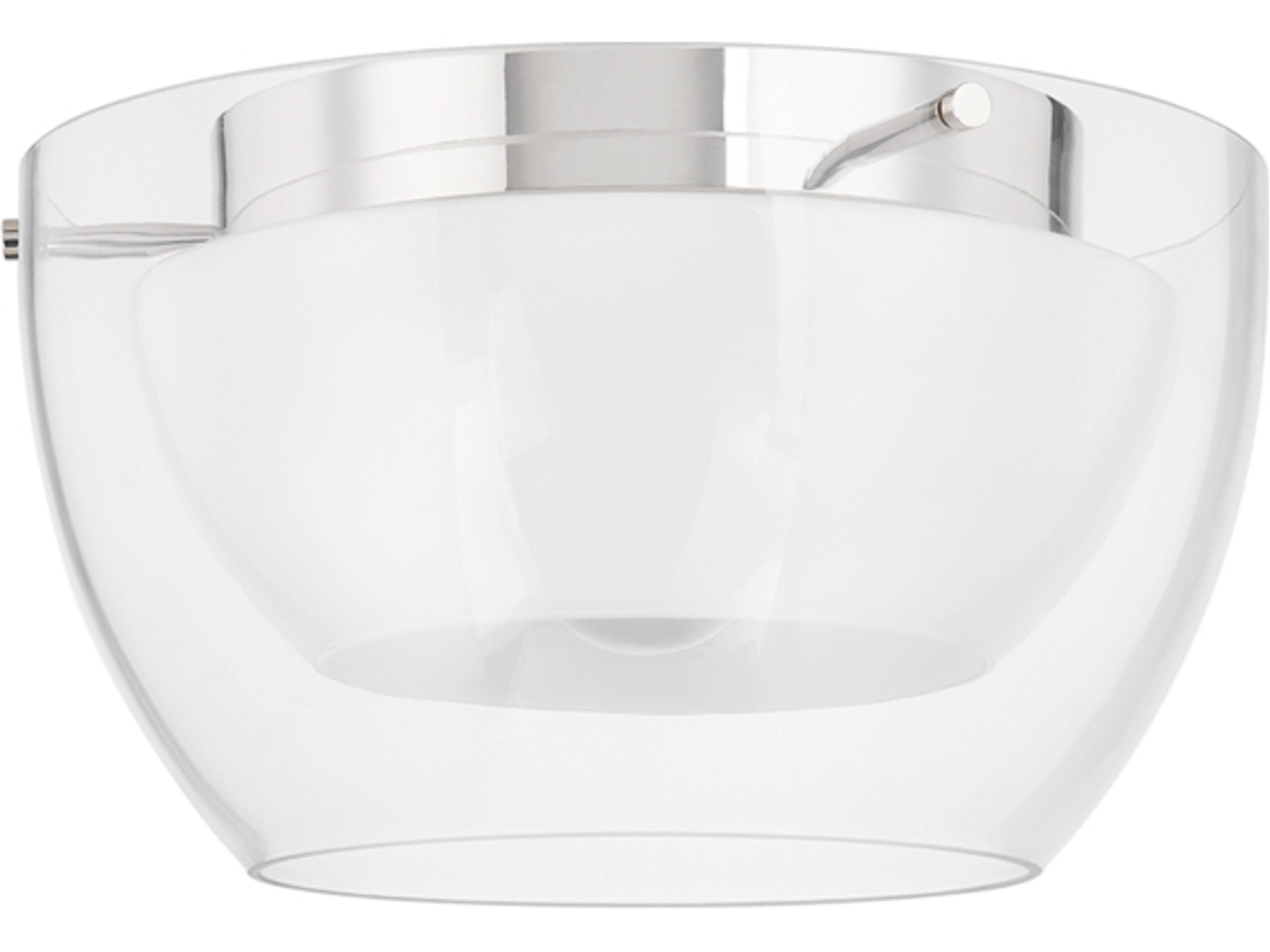 Dutton 1-Light Polished Nickel Glass Flush Mount