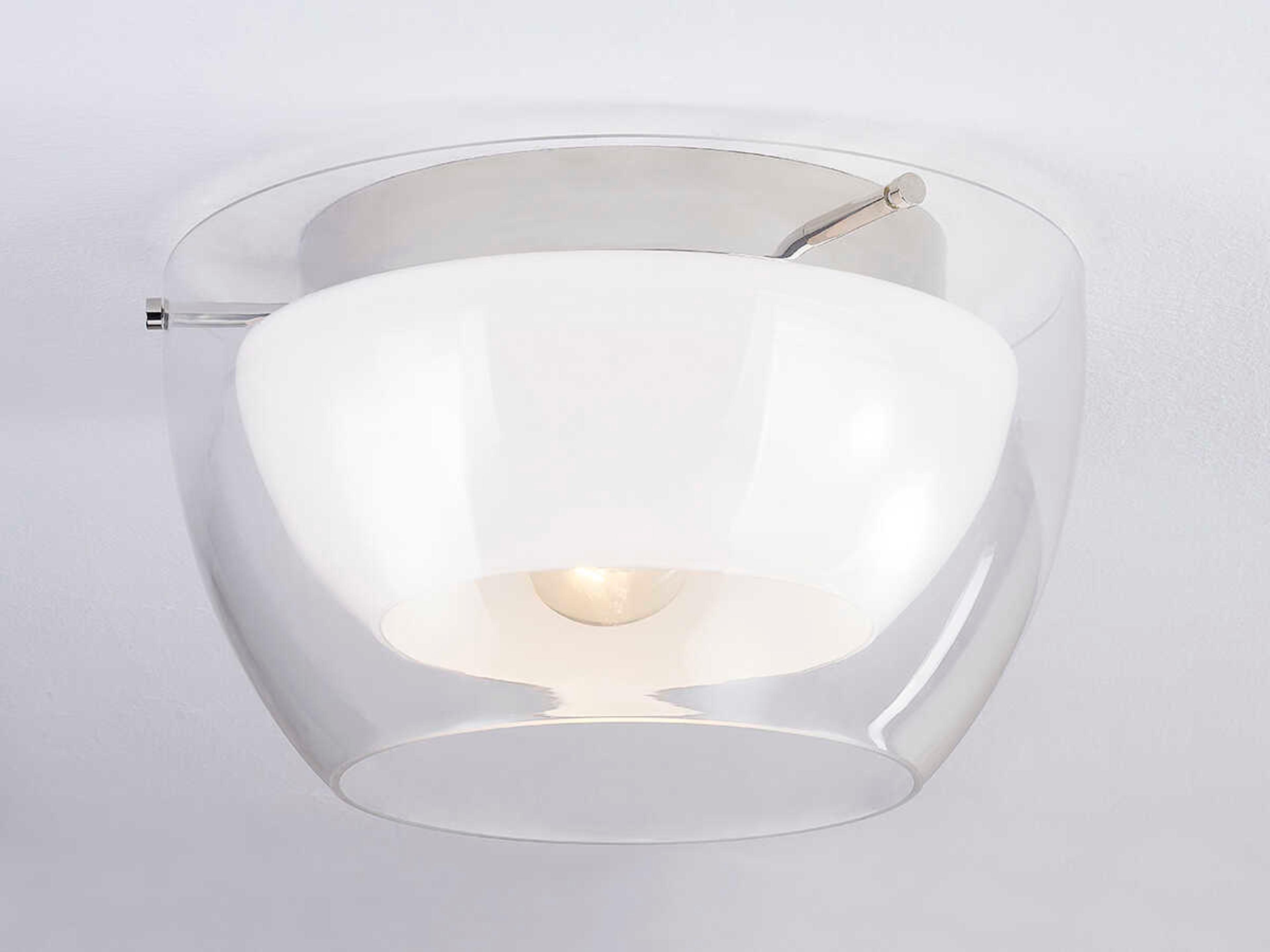 Troy Lighting Dutton 1-Light Polished Nickel Glass Flush Mount