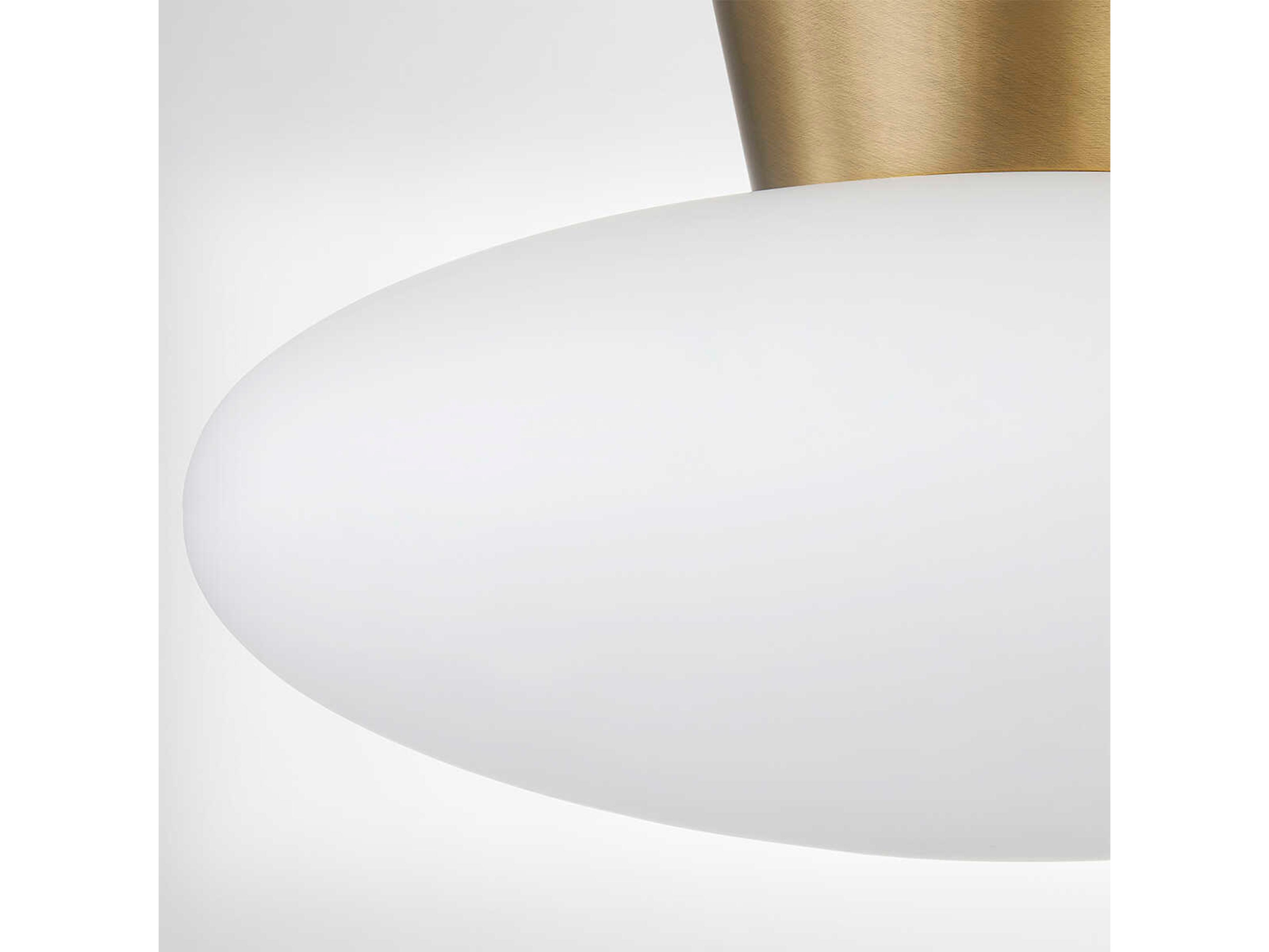 Troy Lighting Brody 1-Light Patina Brass Glass Flush Mount