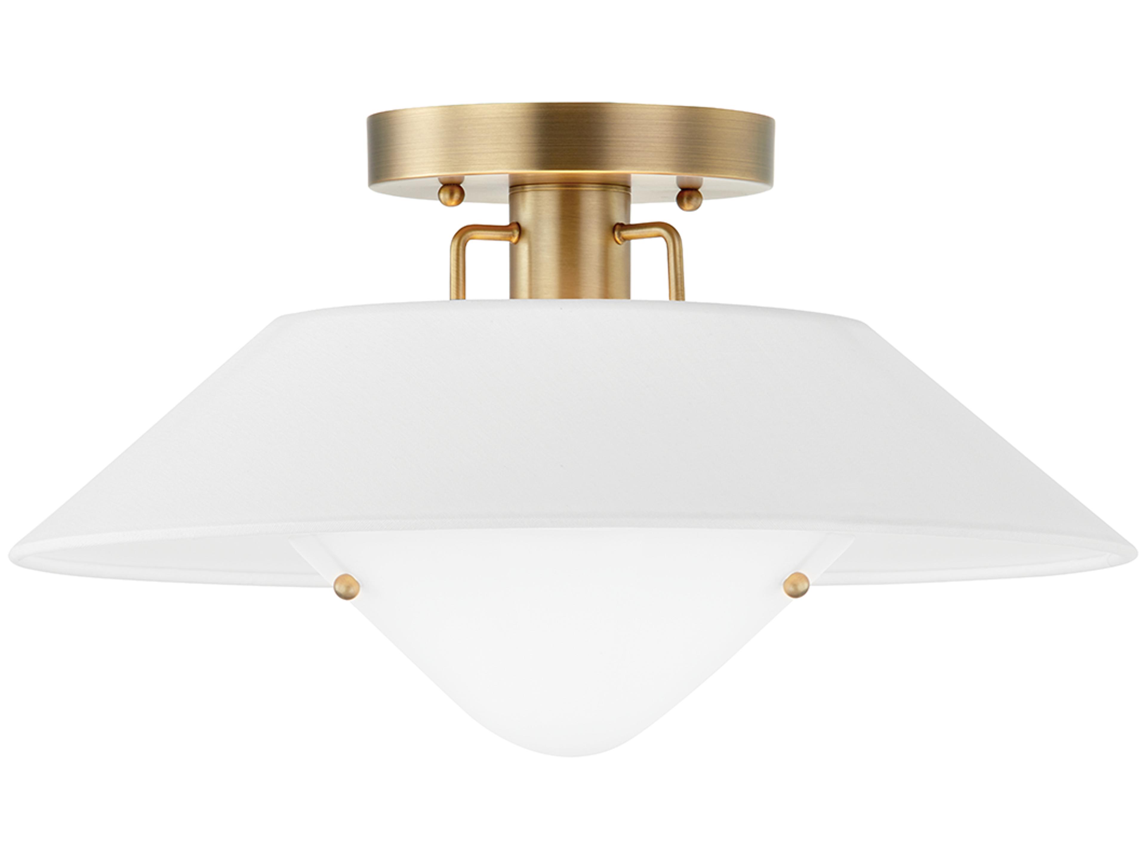 Otto Flush Mount Ceiling Light in Patina Brass