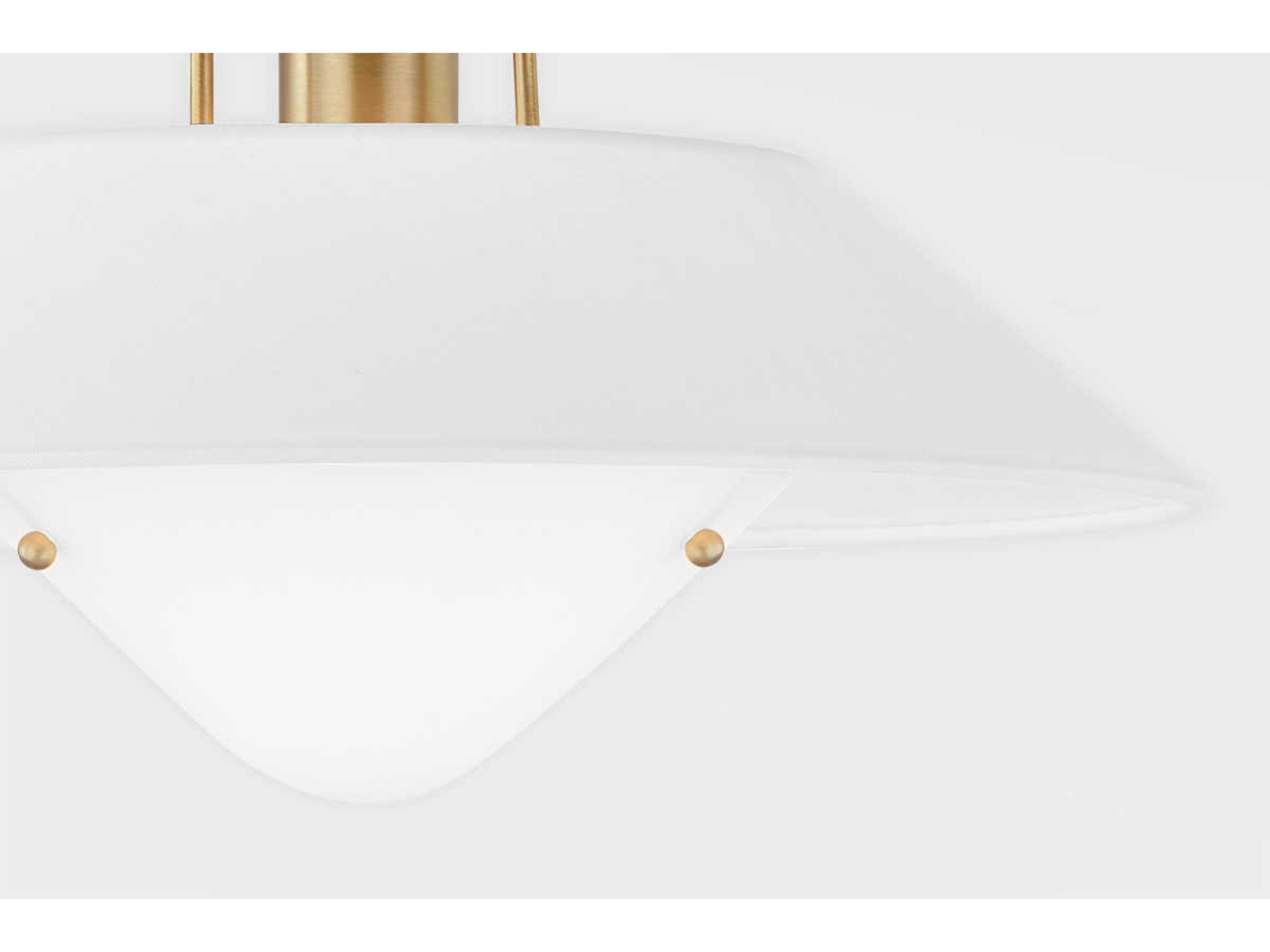 Troy Lighting Otto 1-Light Patina Brass White Semi Flush Mount