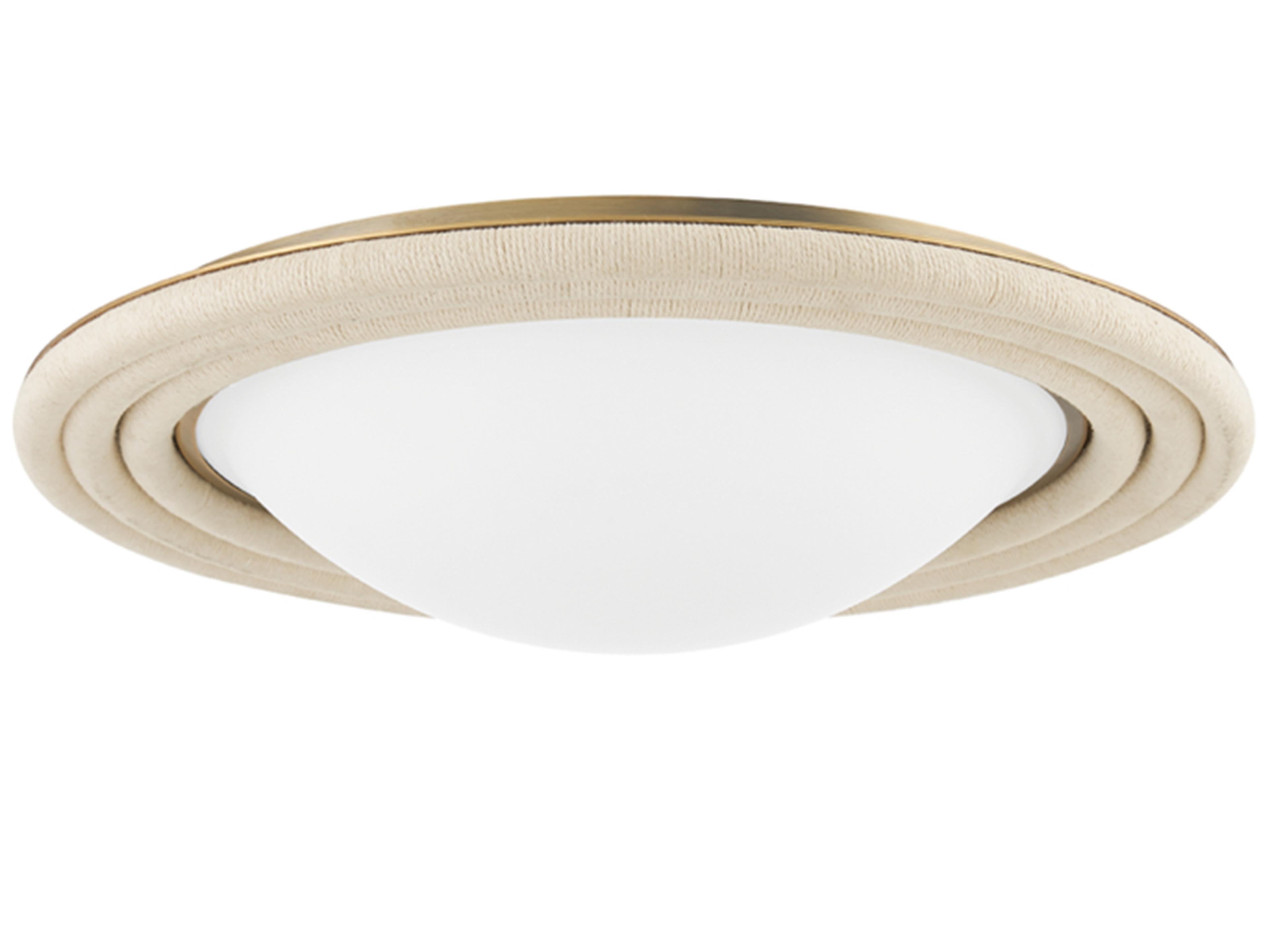 Zion 1-Light Patina Brass Glass LED Flush Mount