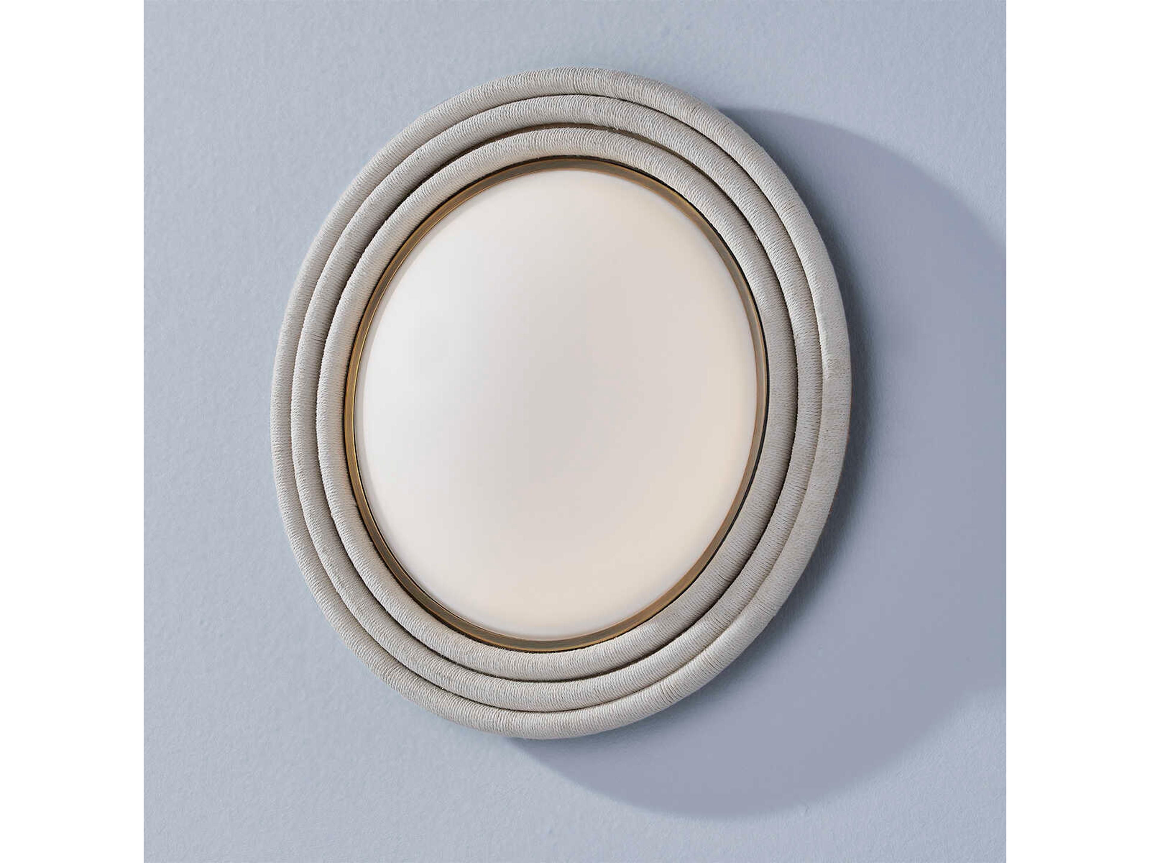 Troy Lighting Zion 1-Light Patina Brass Glass LED Flush Mount