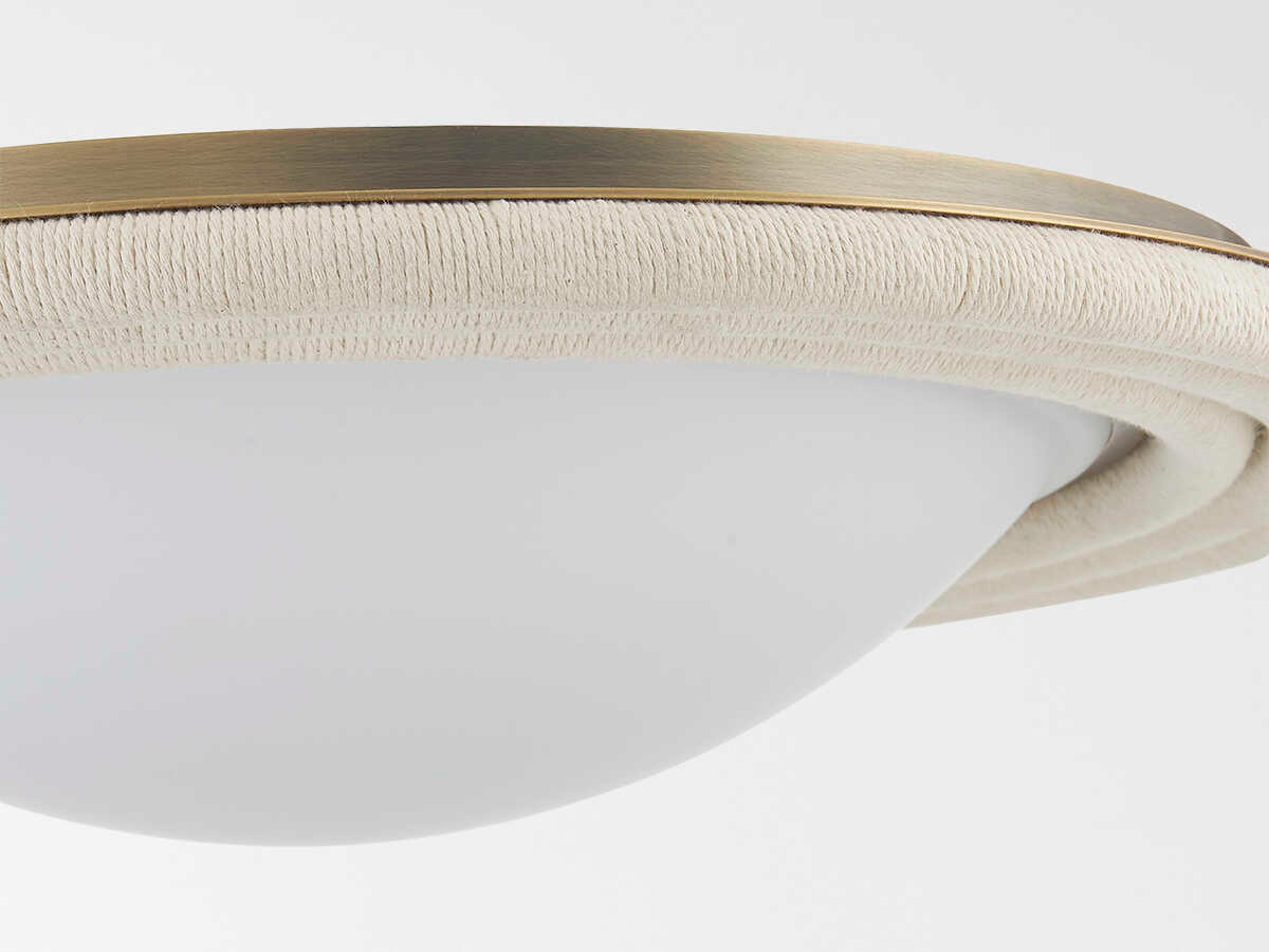 Troy Lighting Zion 1-Light Patina Brass Glass LED Flush Mount