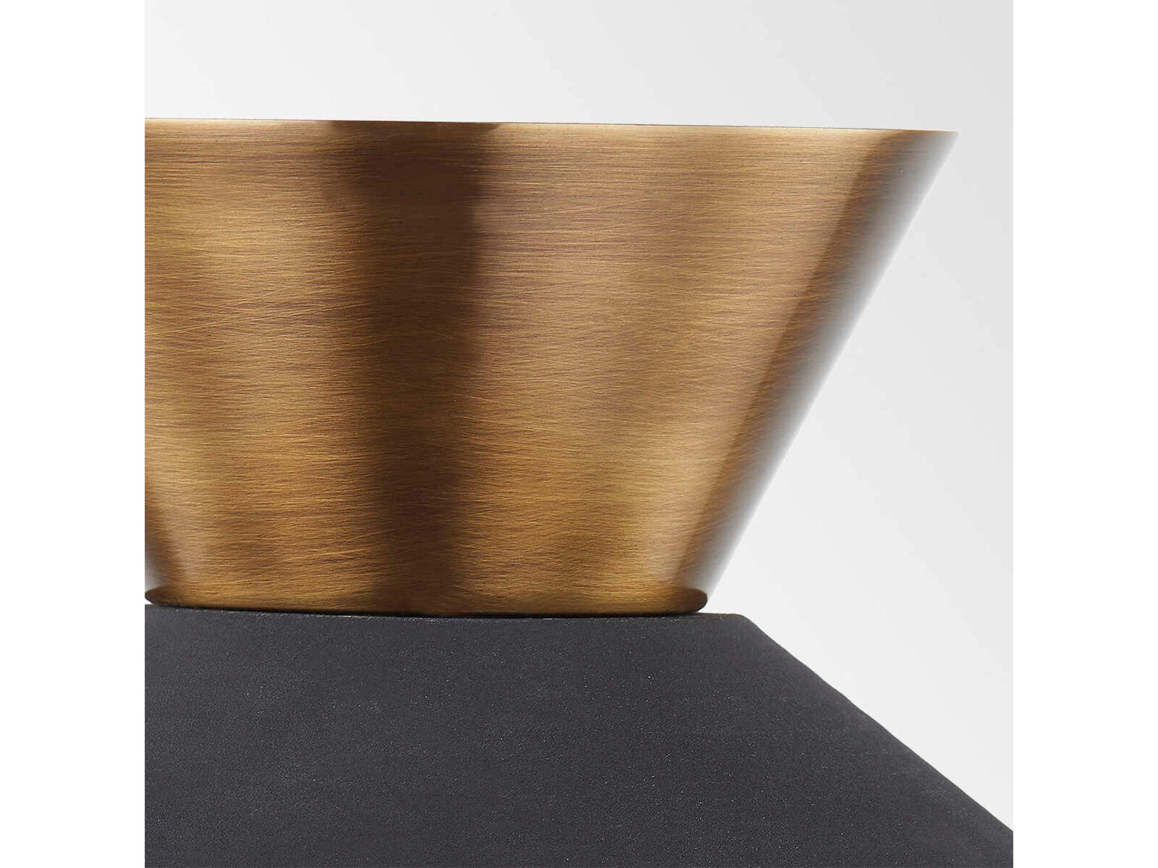 Troy Lighting Covina 1-Light Patina Brass Black Flush Mount