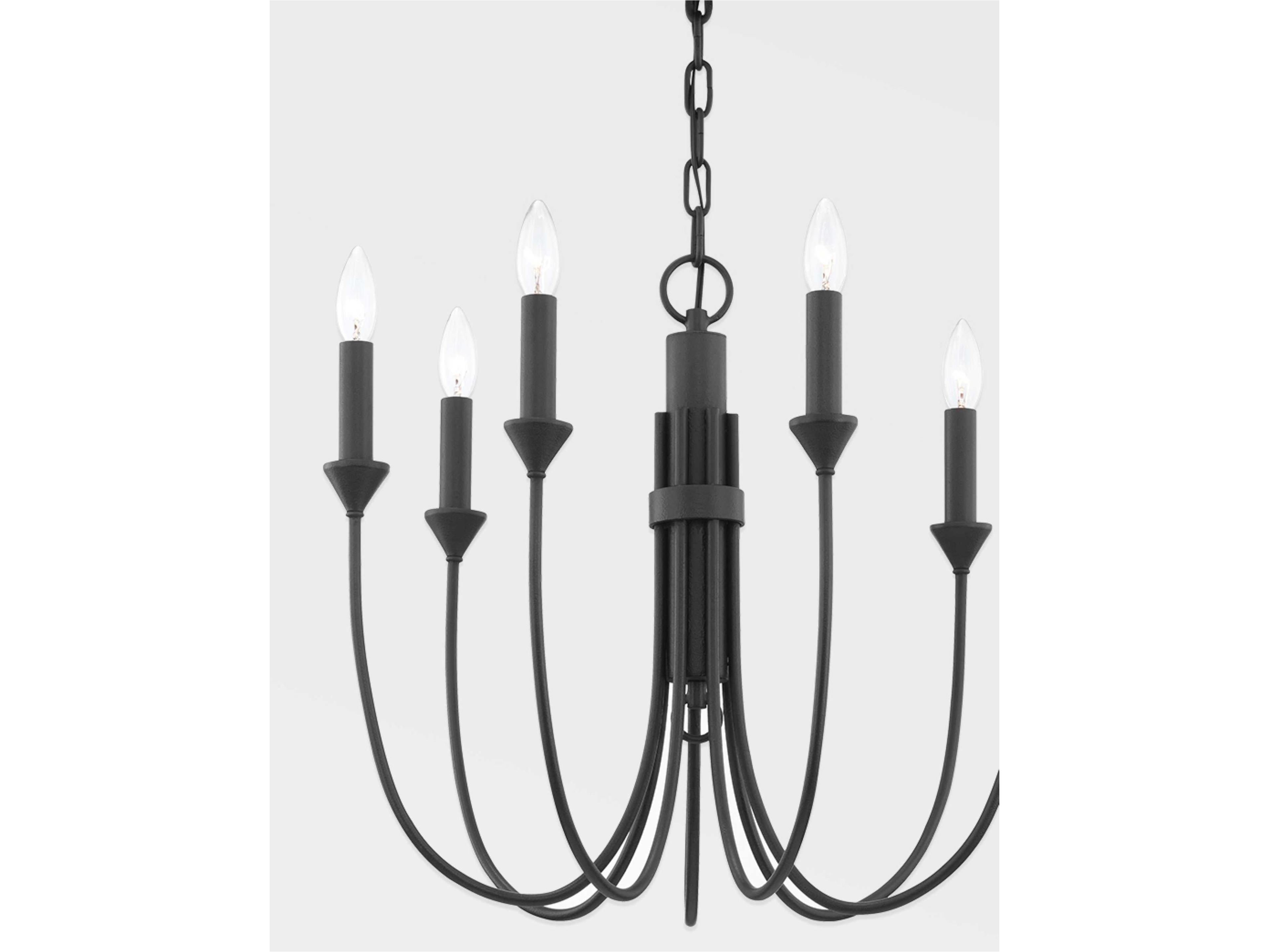 Troy Lighting Cate 7-Light Forged Iron Black Candelabra Chandelier