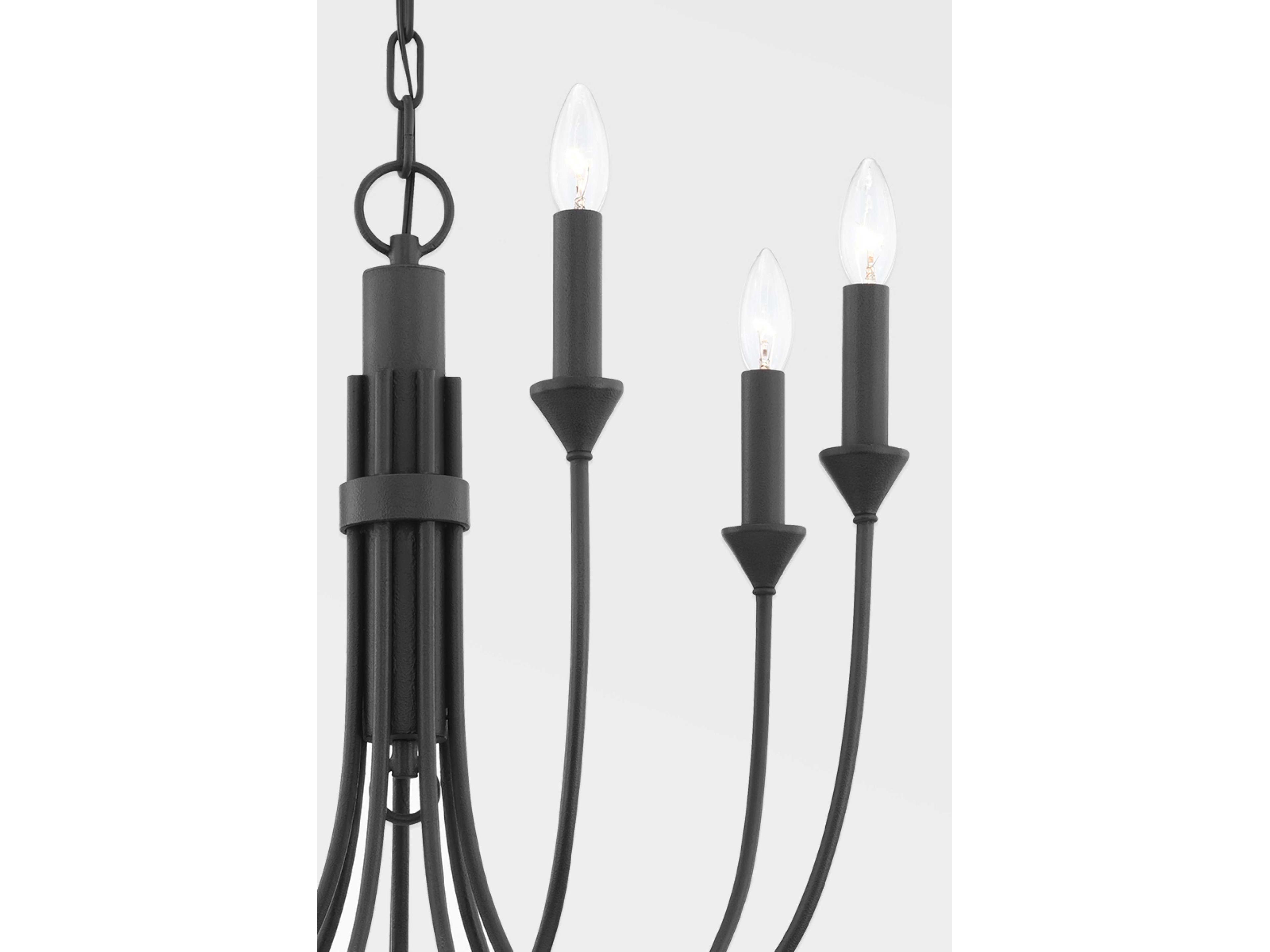 Troy Lighting Cate 7-Light Forged Iron Black Candelabra Chandelier
