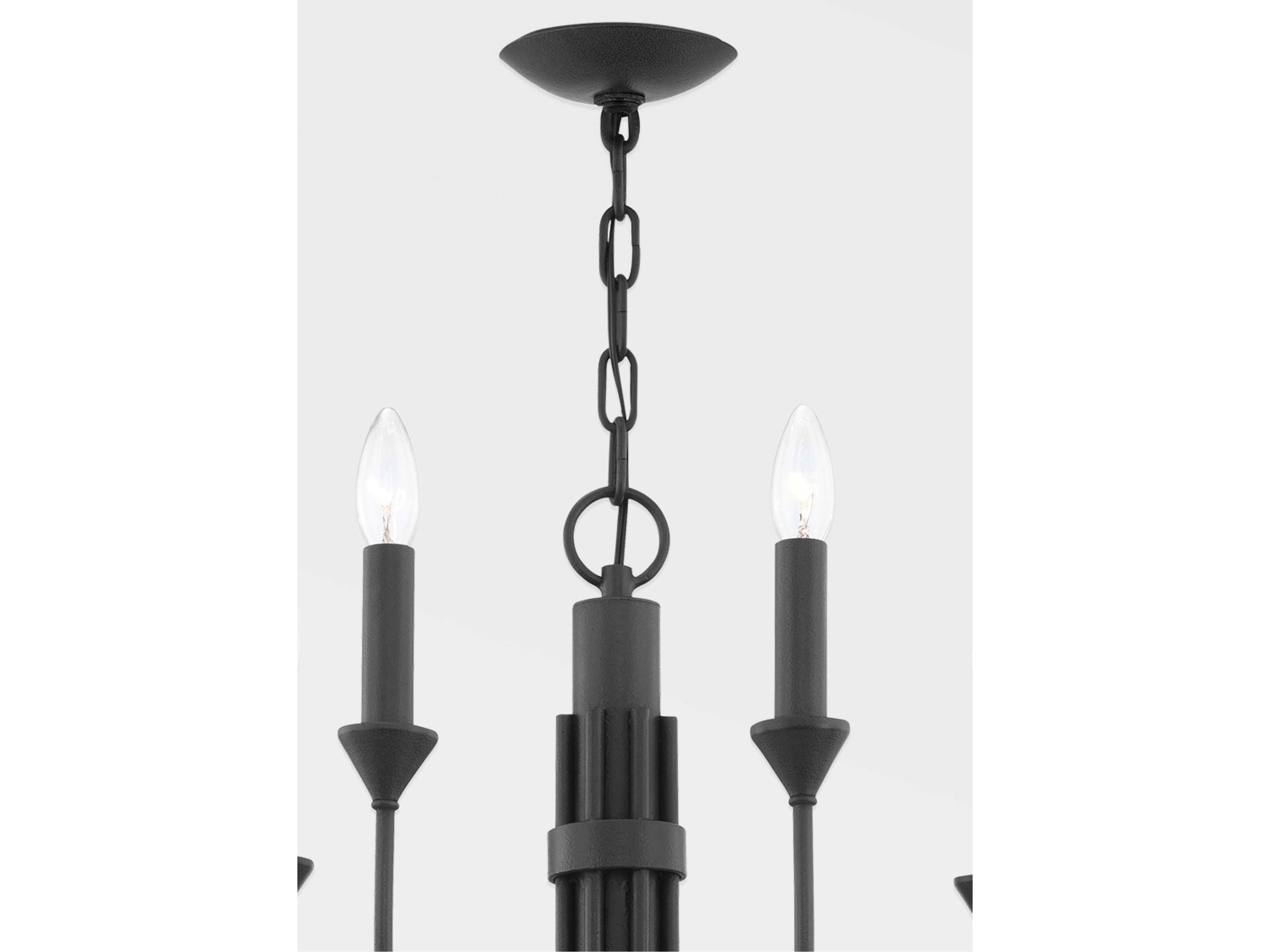 Troy Lighting Cate 7-Light Forged Iron Black Candelabra Chandelier