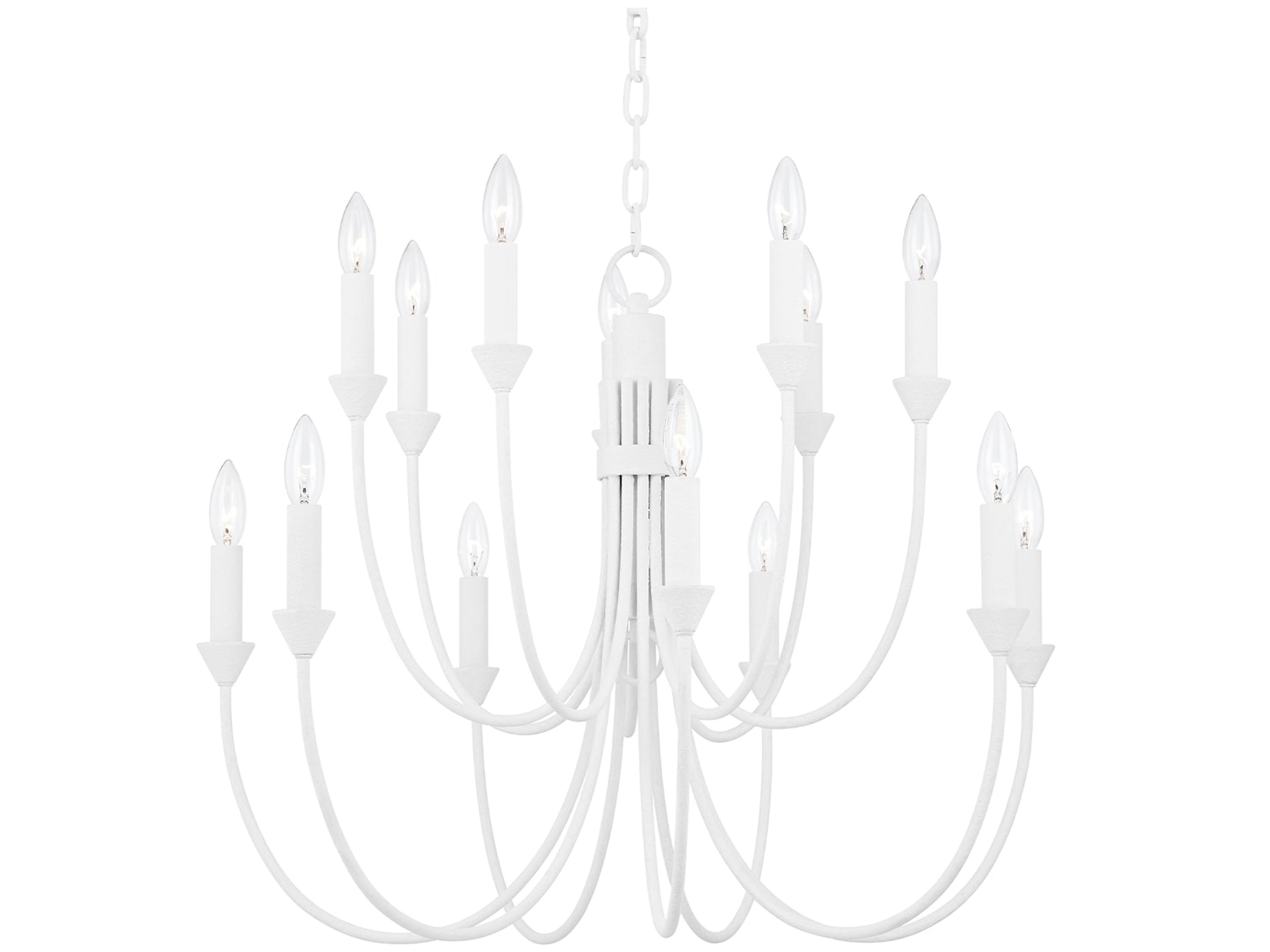 Cate 14-Light White Candelabra Tiered Chandelier