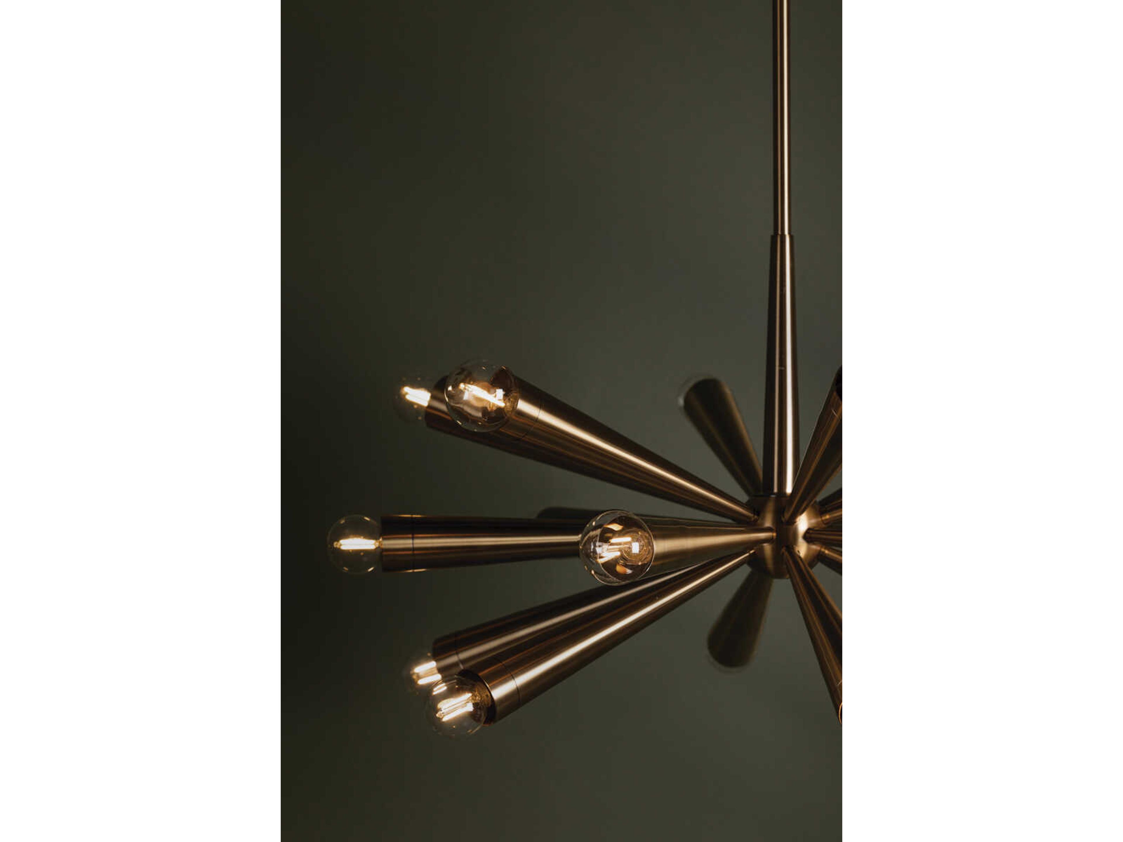 Troy Lighting Keanu 18-Light8-Light Patina Brass Candelabra Sputnik Chandelier