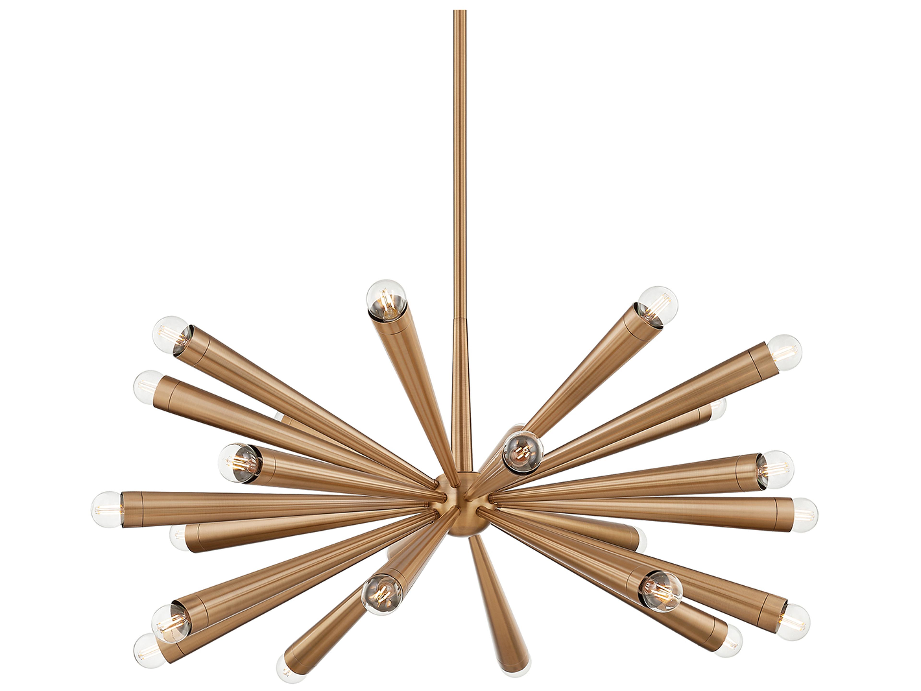 Keanu 24-Light Patina Brass Candelabra Sputnik Chandelier
