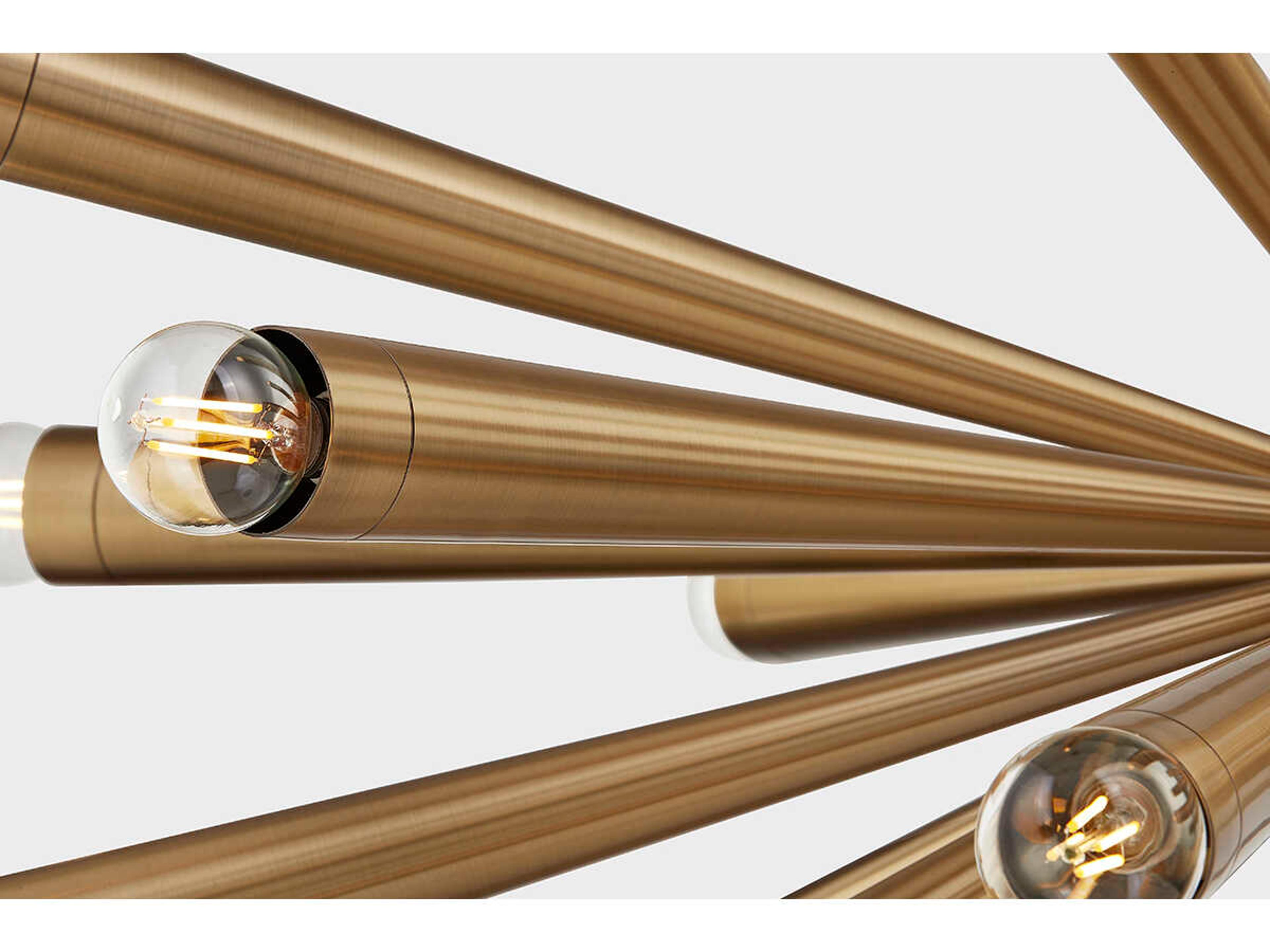 Troy Lighting Keanu 24-Light Patina Brass Candelabra Sputnik Chandelier