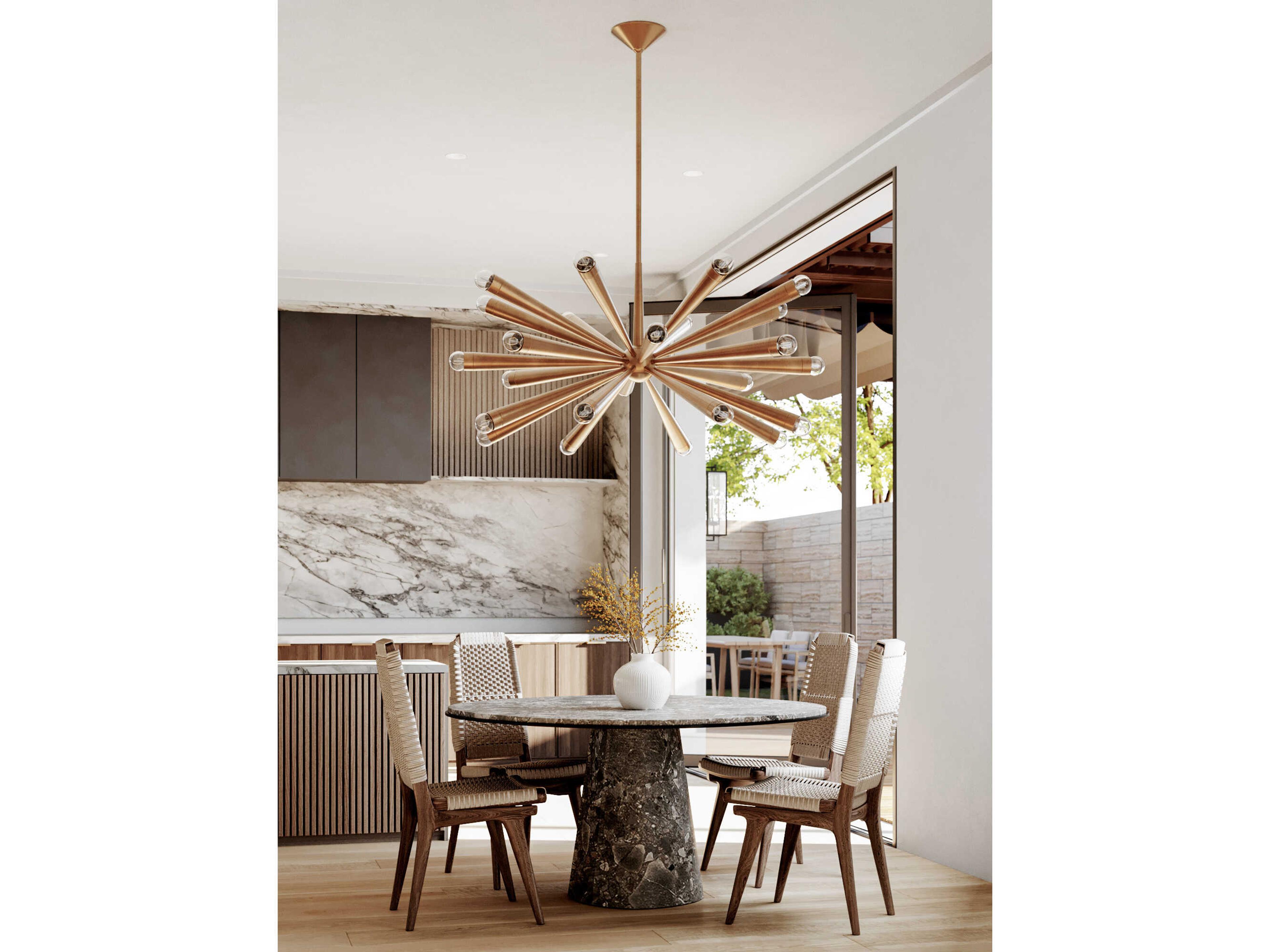 Troy Lighting Keanu 24-Light Patina Brass Candelabra Sputnik Chandelier