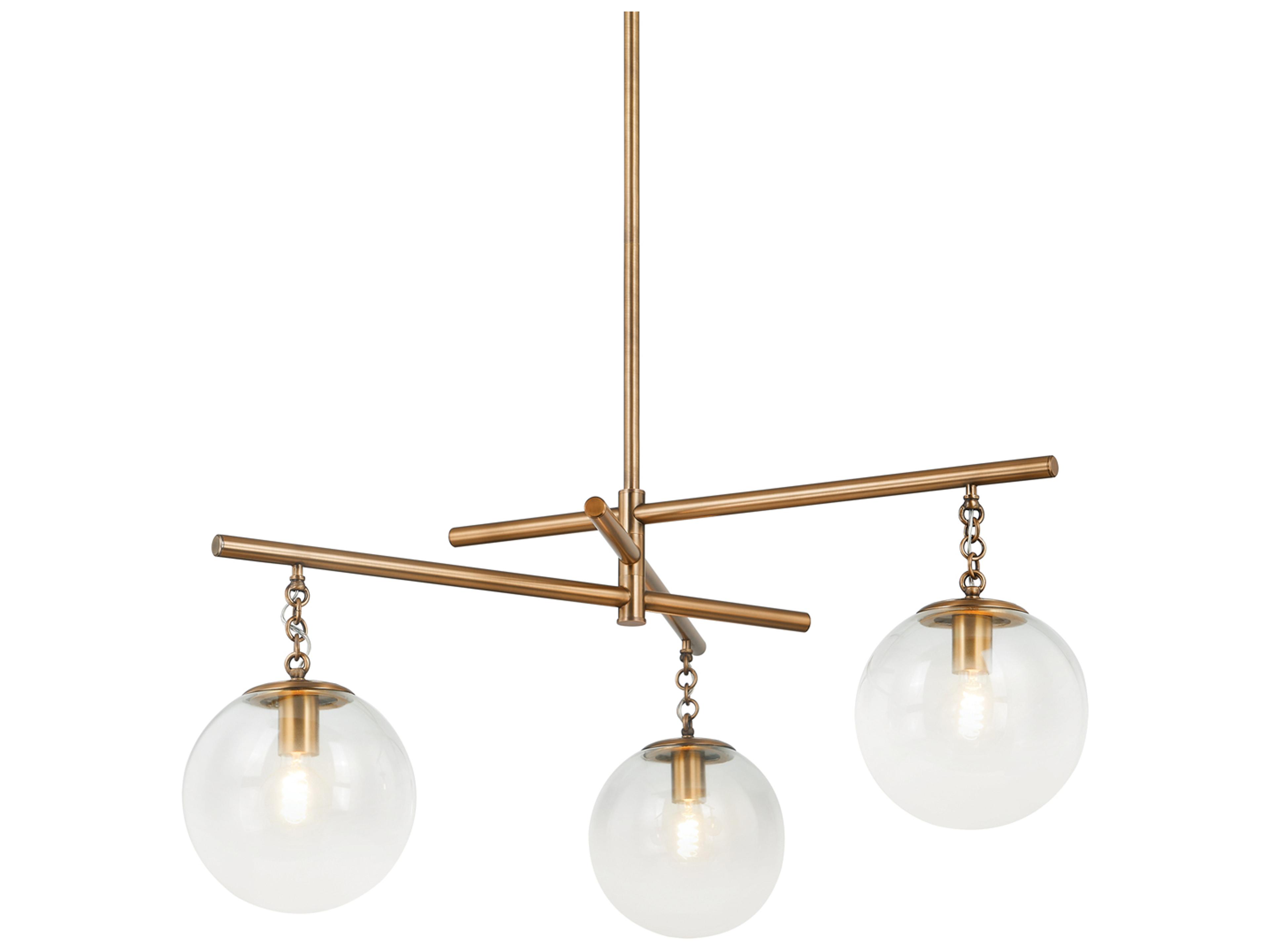 Wade 3-Light Patina Brass Globe Chandelier