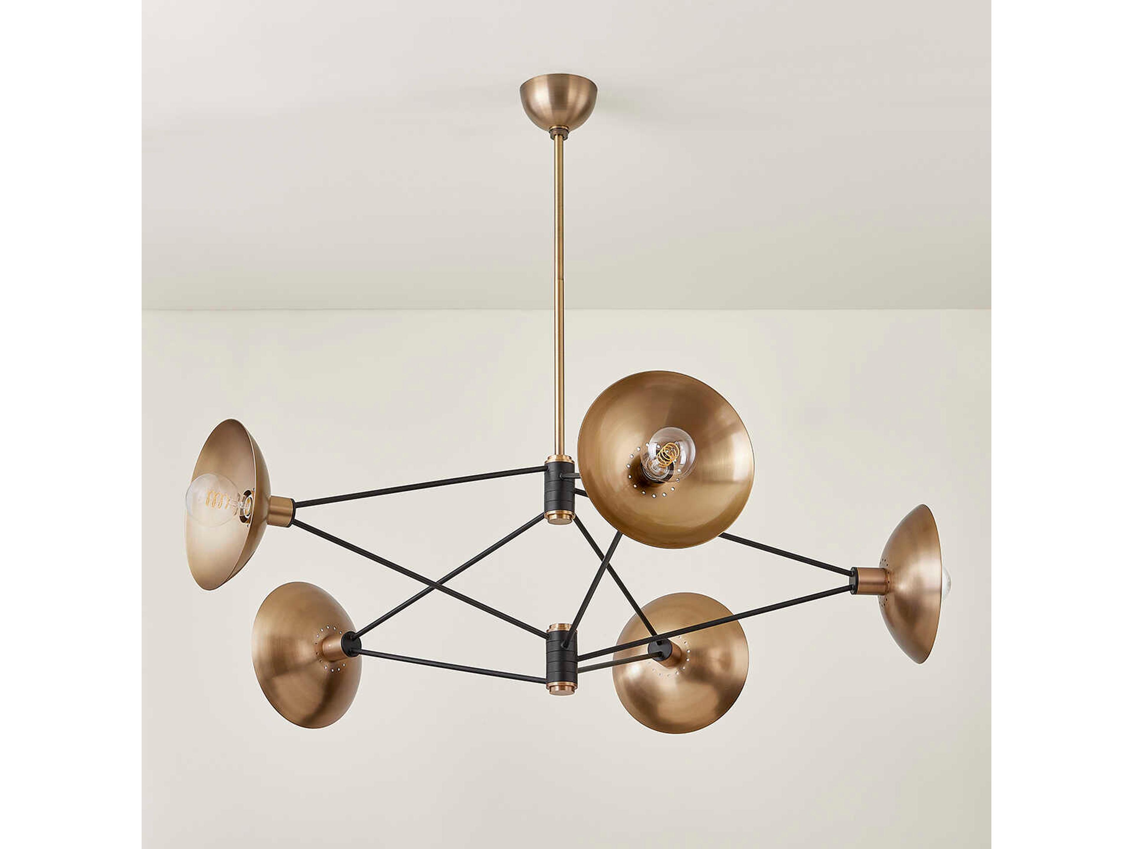Troy Lighting Axel 5-Light Patina Brass Soft Black Chandelier