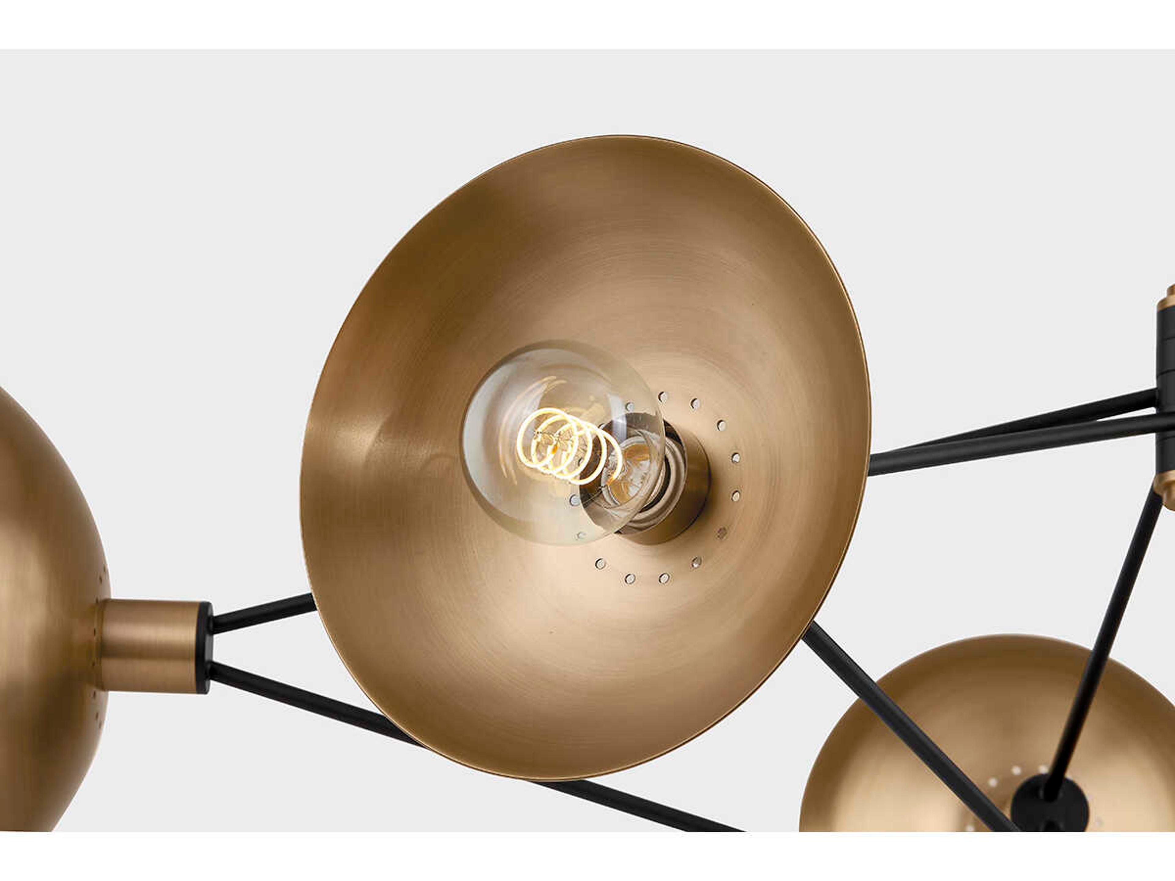 Troy Lighting Axel 5-Light Patina Brass Soft Black Chandelier