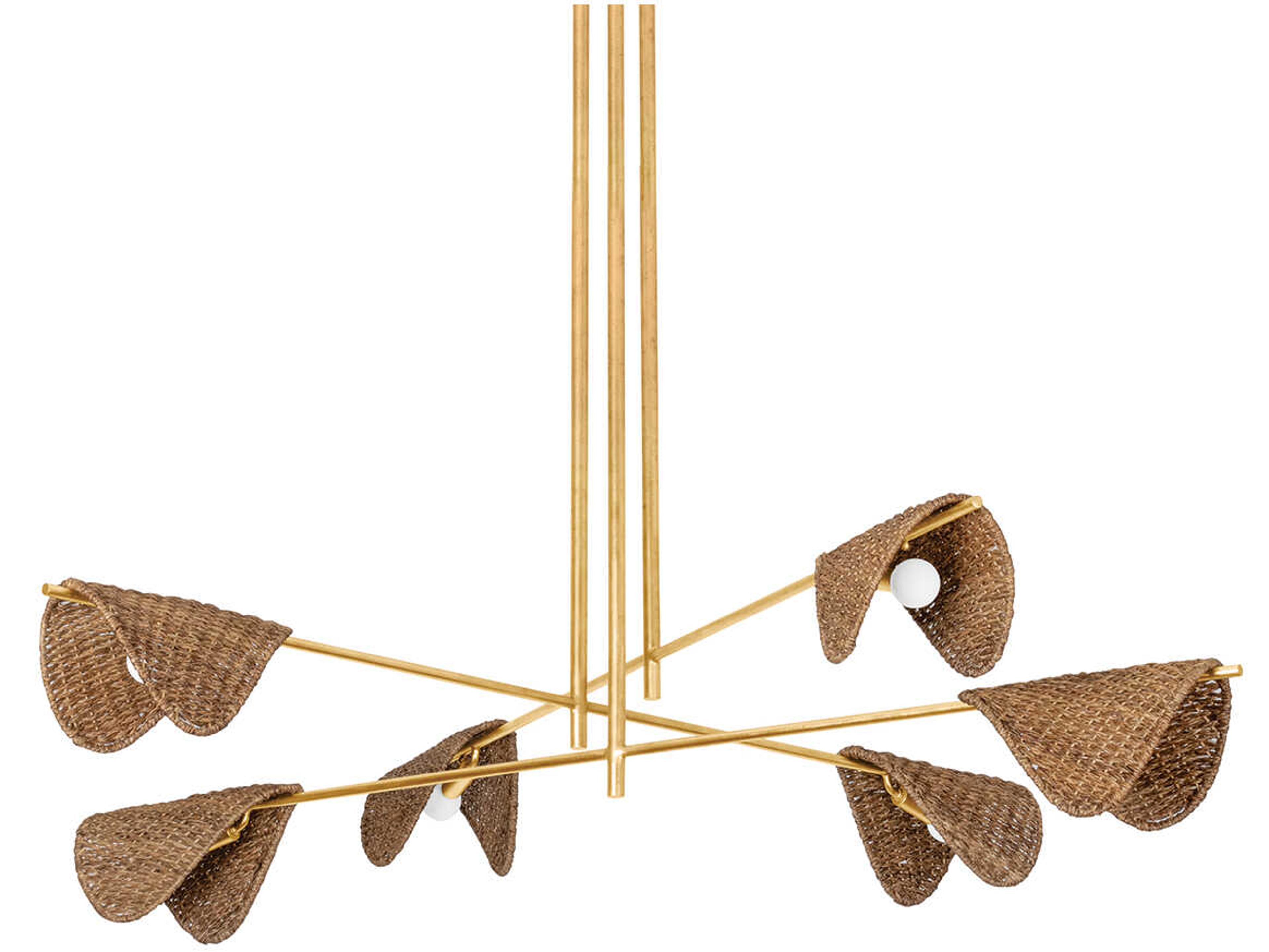 Barnaby 6-Light Vintage Gold Leaf Chandelier