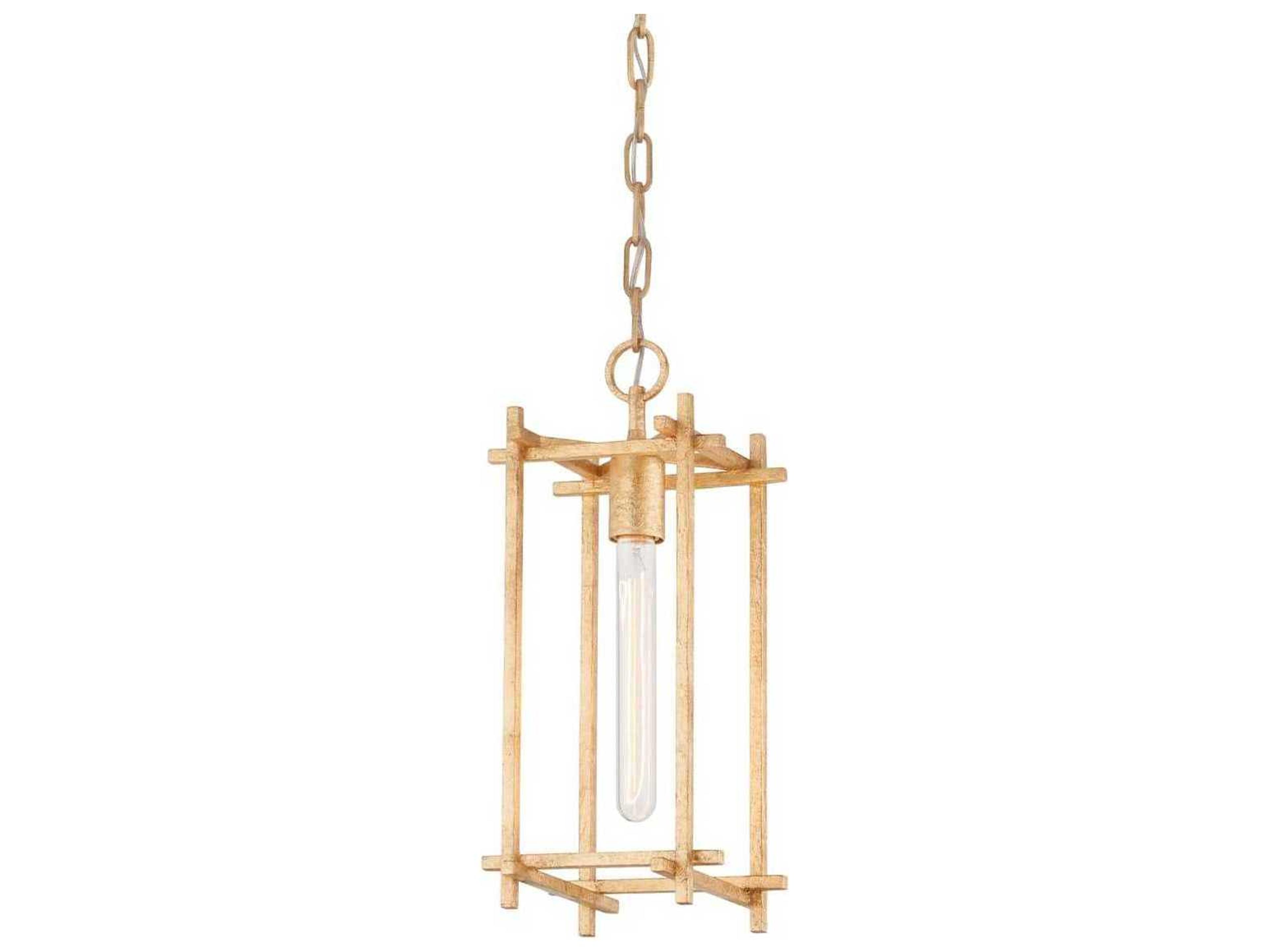 Huck 1-Light Gold Geometric Lantern Mini Pendant
